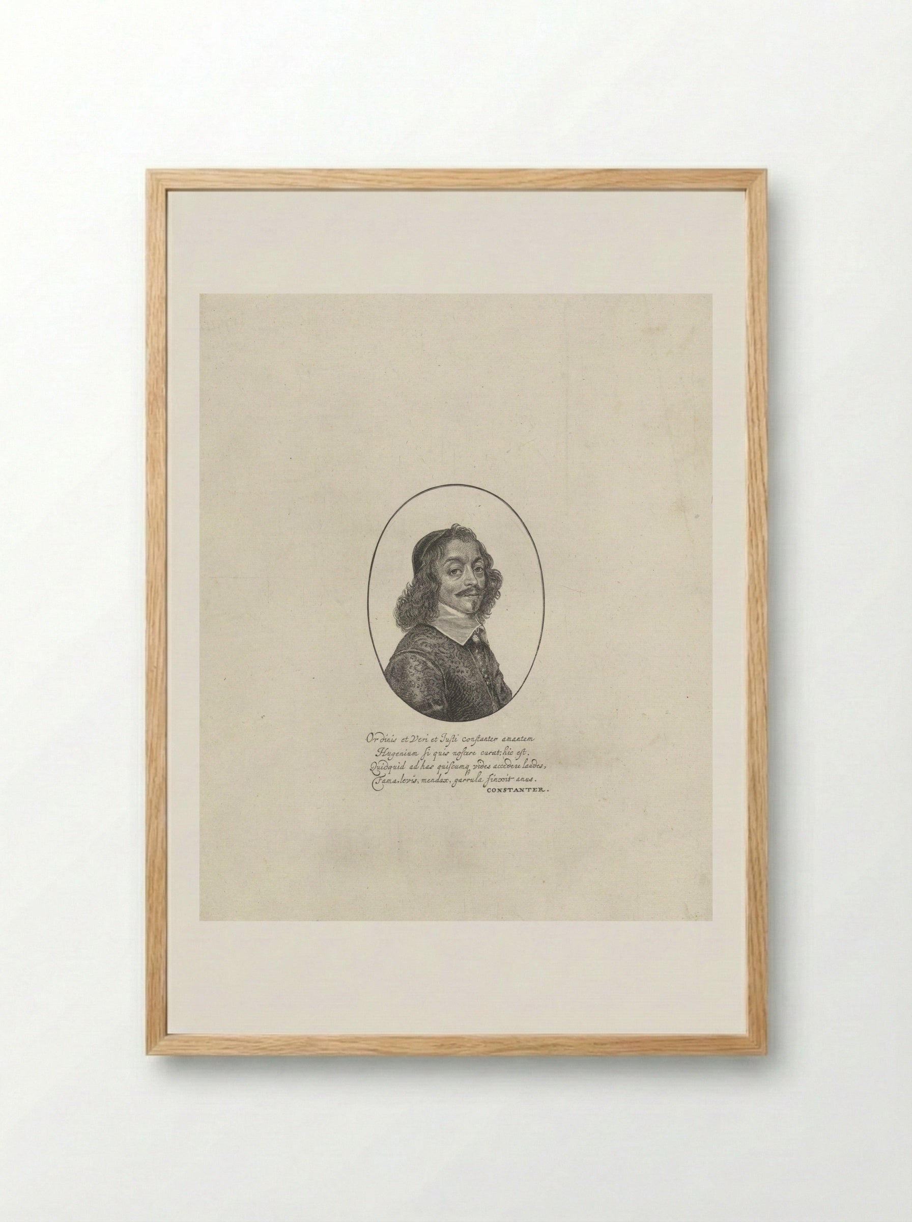 Portret van Constantijn Huygens - Jonas Suyderhoef - Framed Print Wood