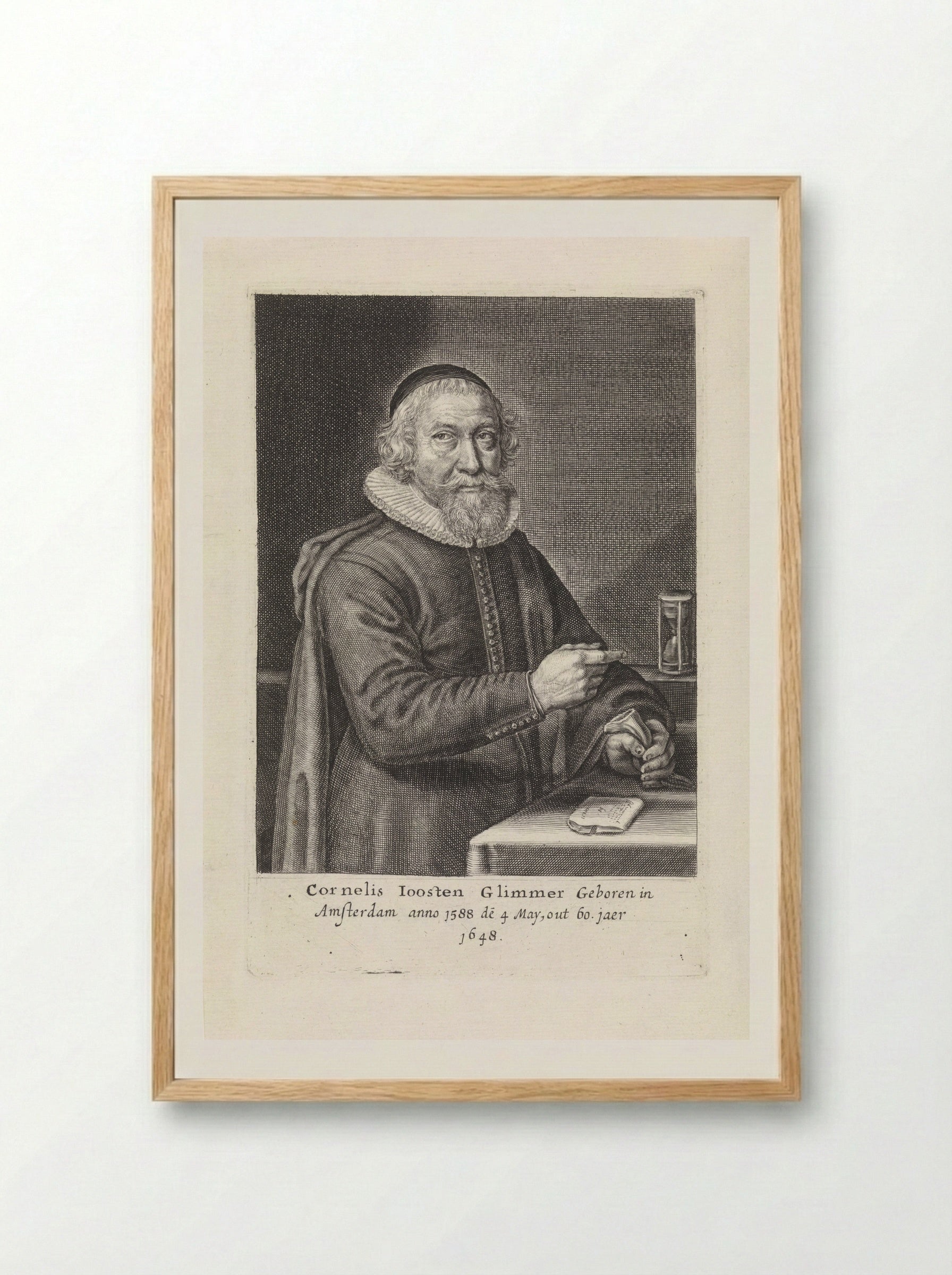 Portret van Cornelis Joosten Glimmer - Crispijn van de Passe (II) - Framed Print Wood