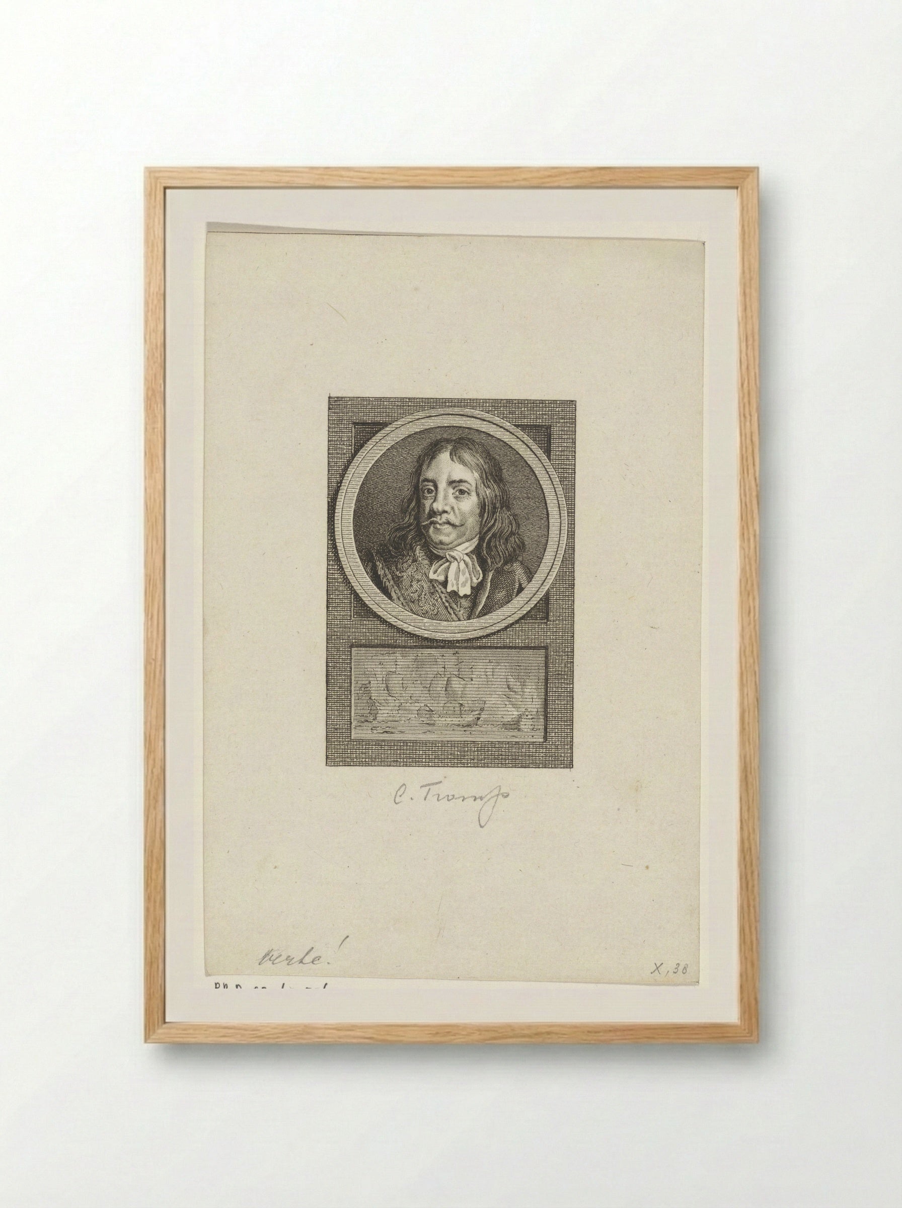 Portret van Cornelis Tromp - Reinier Vinkeles - Framed Print Wood