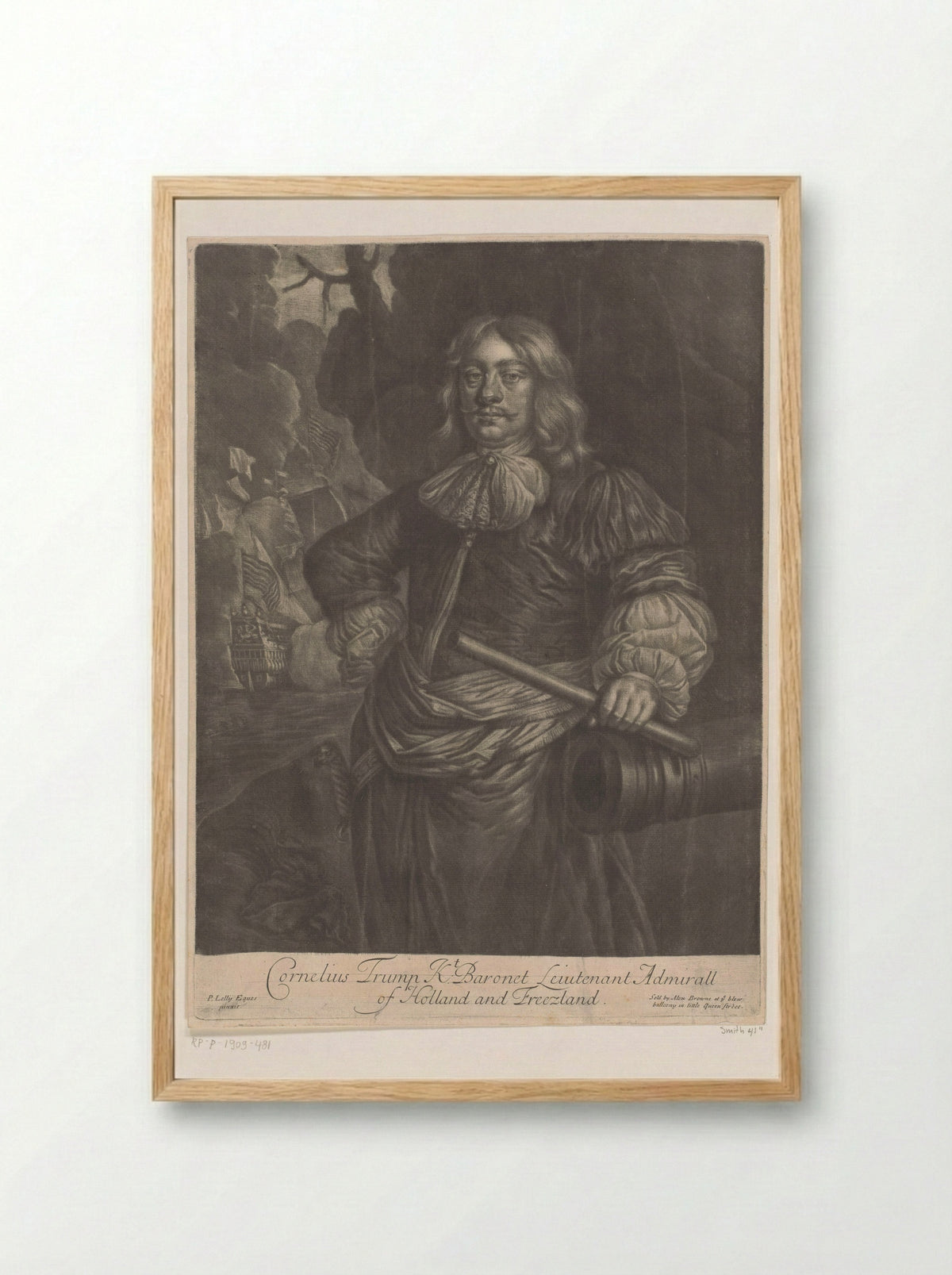 Portret van Cornelis Tromp - Alexander Browne - Framed Print Wood