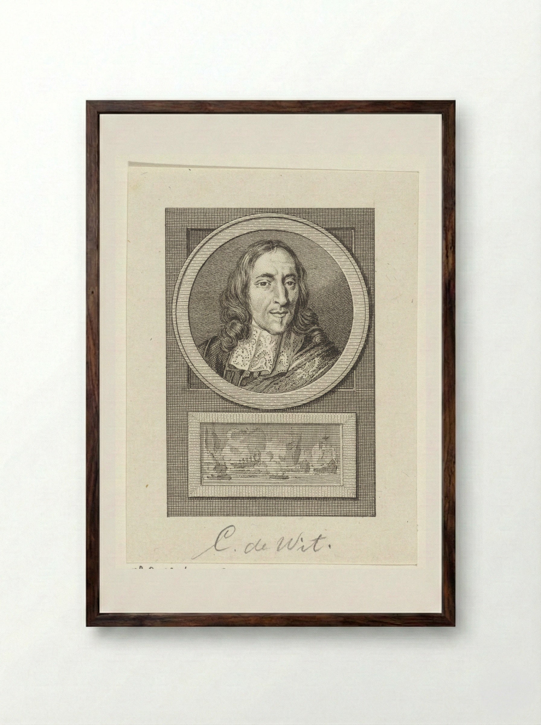 Portret van Cornelis de Witt - Reinier Vinkeles - Framed Print Dark Wood