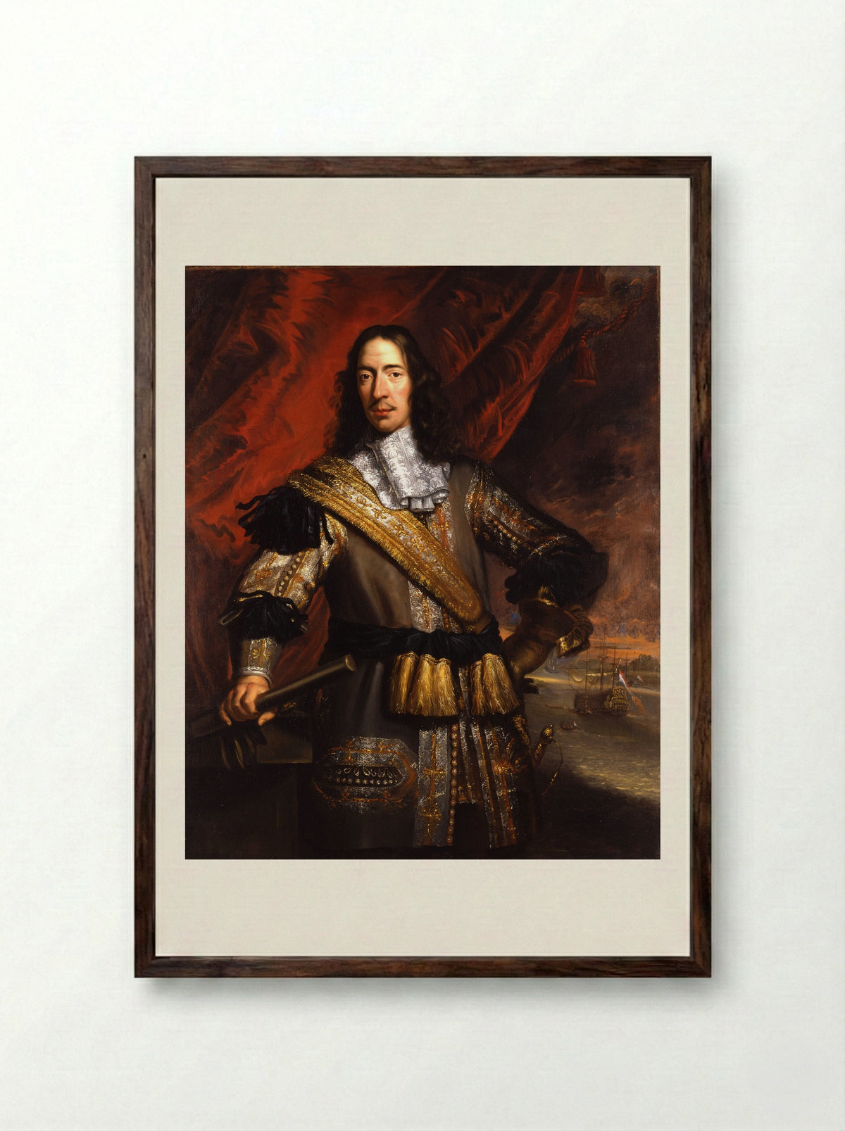 Portret van Cornelis de Witt - Jan de Baen - Framed Print Dark Wood