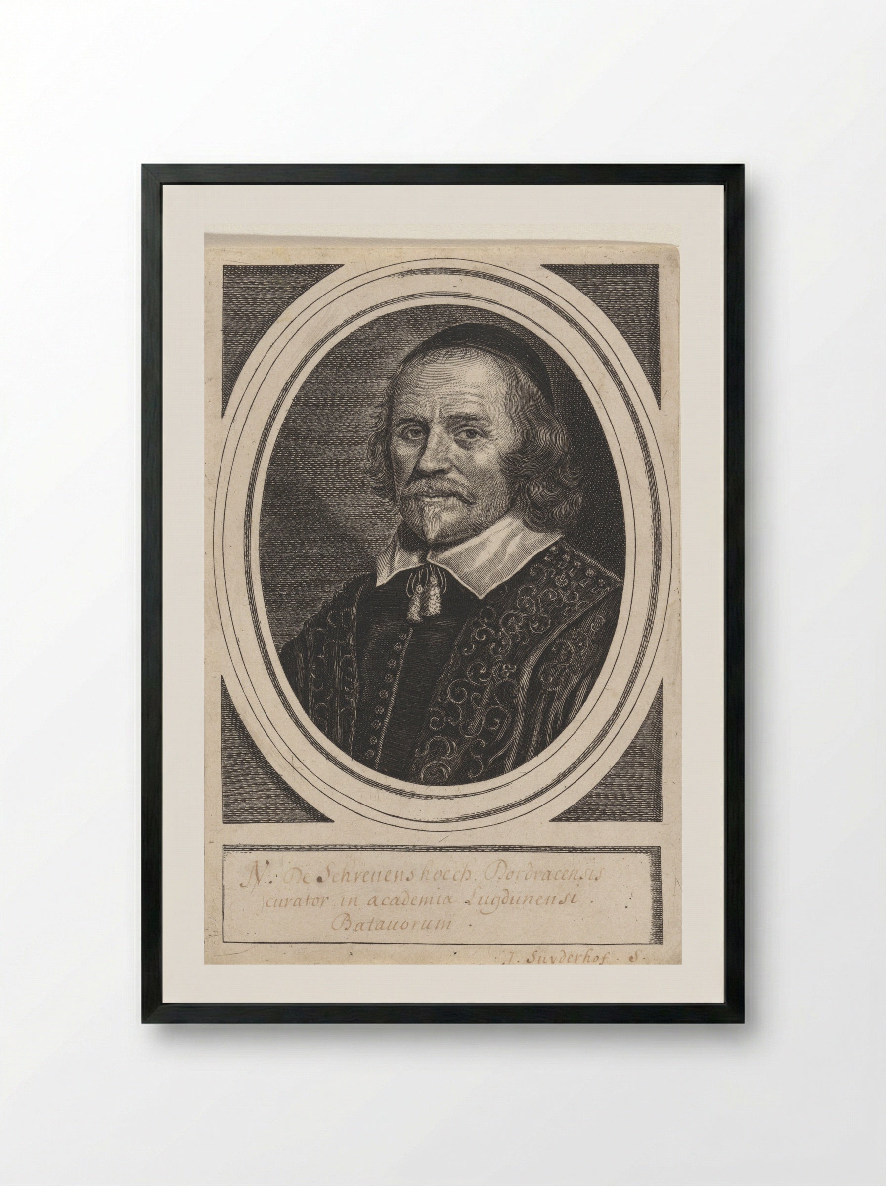 Portret van Cornelis van Beveren - Jonas Suyderhoef - Framed Print Black