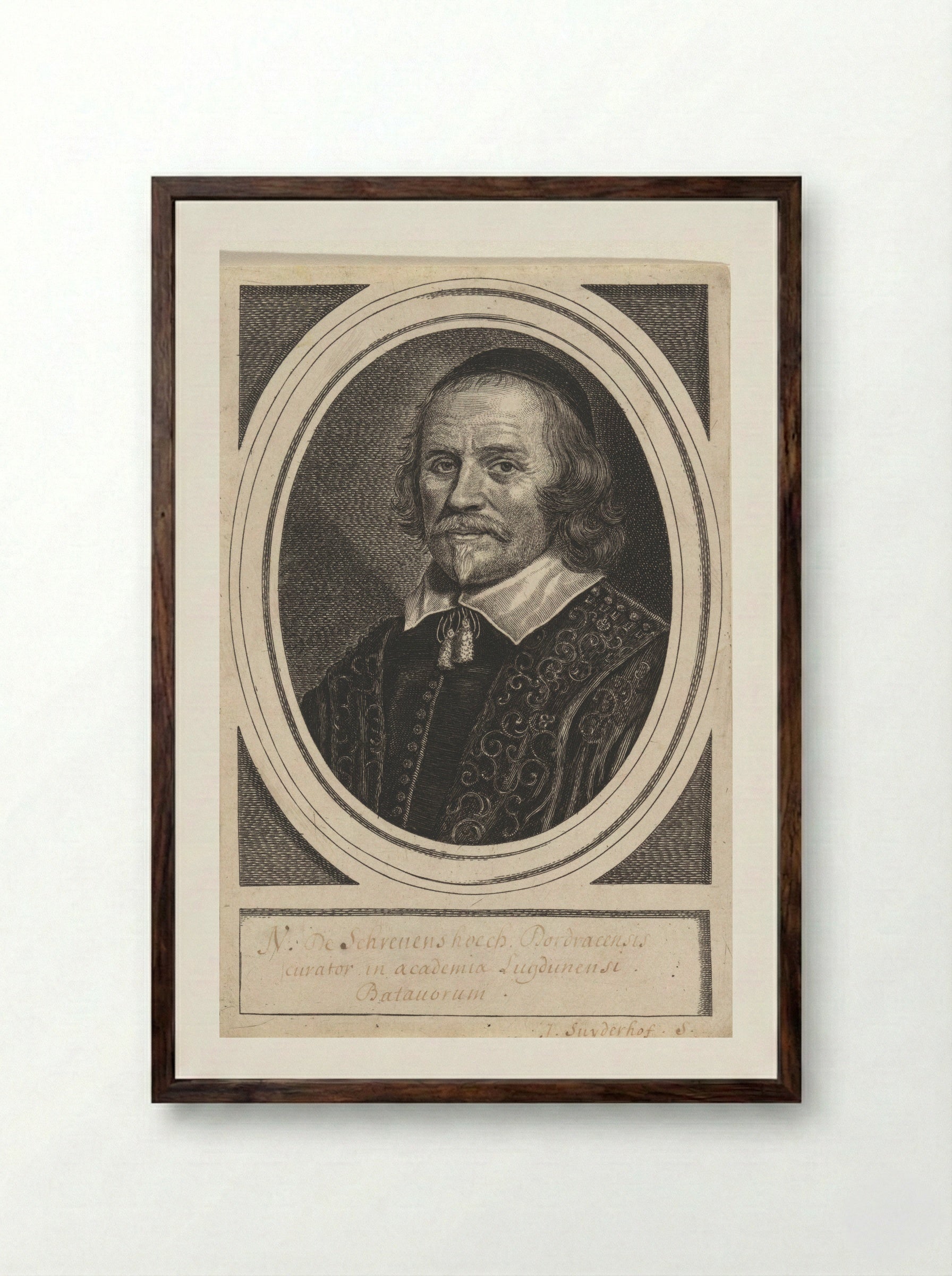 Portret van Cornelis van Beveren - Jonas Suyderhoef - Framed Print Dark Wood