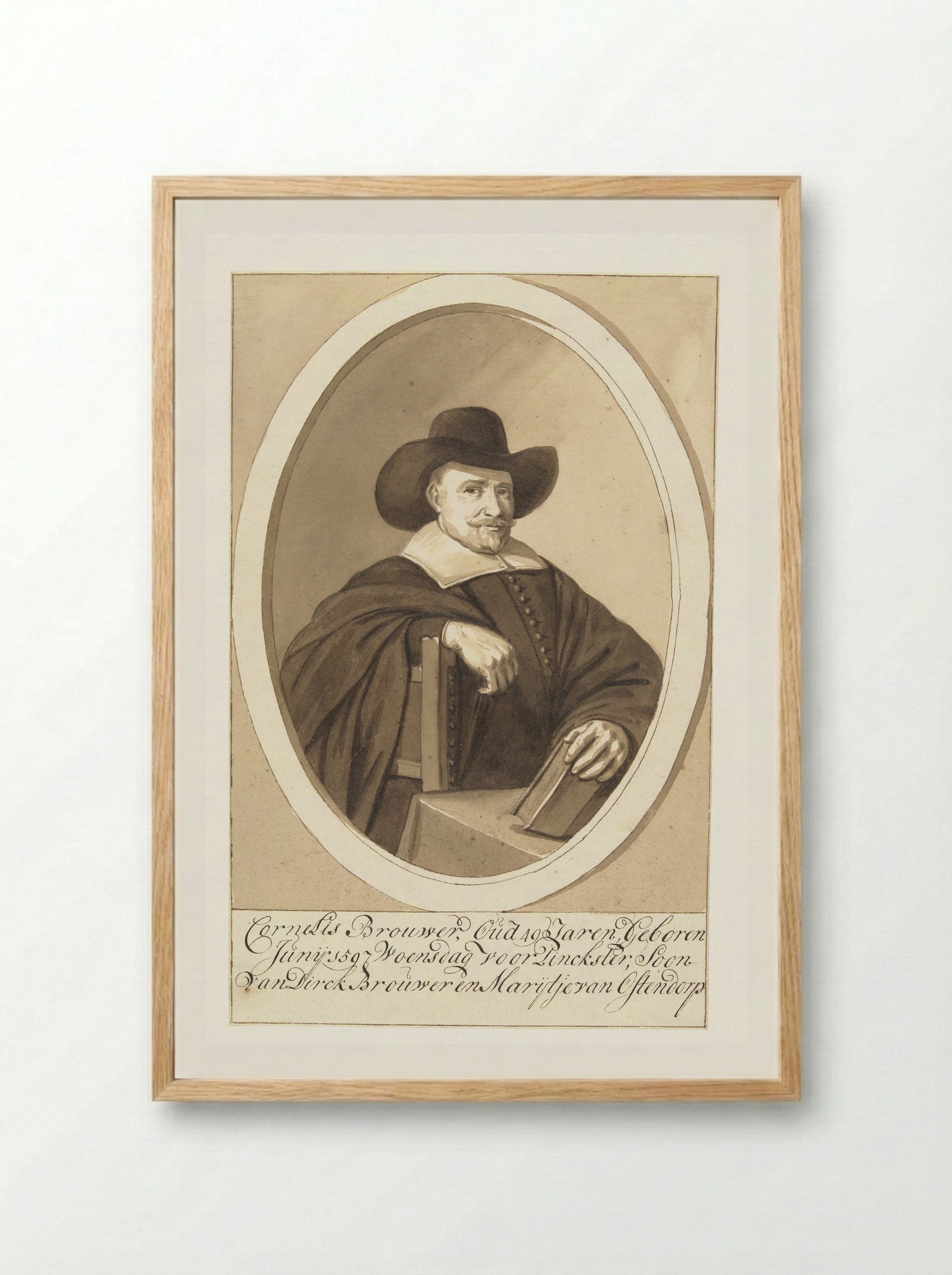 Portret van Diederik Johan, rijksgraaf van Hogendorp van Hofwegen - Cornelis Brouwer - Framed Print Wood