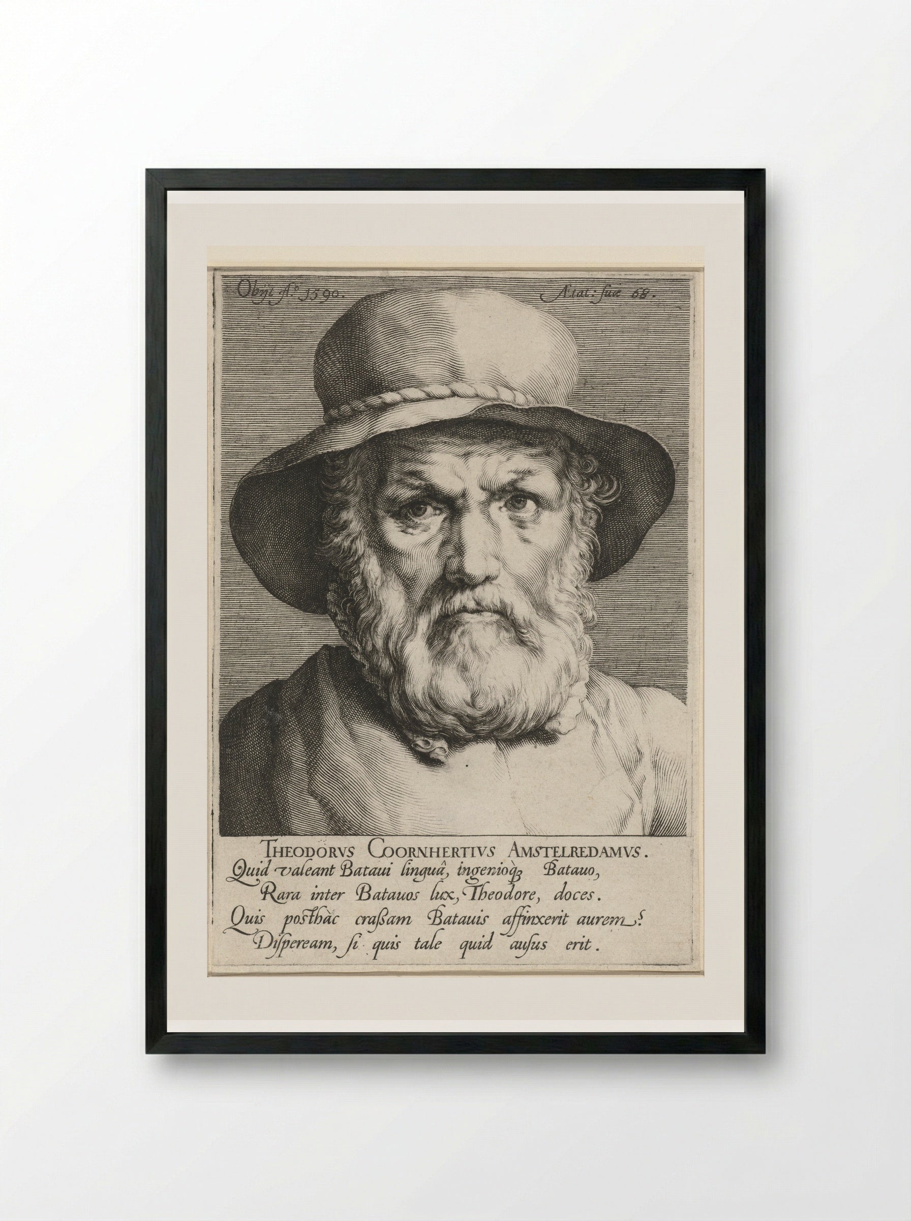 Portret van Dirck Volckertsz. Coornhert - Jan Harmensz. Muller - Framed Print Black