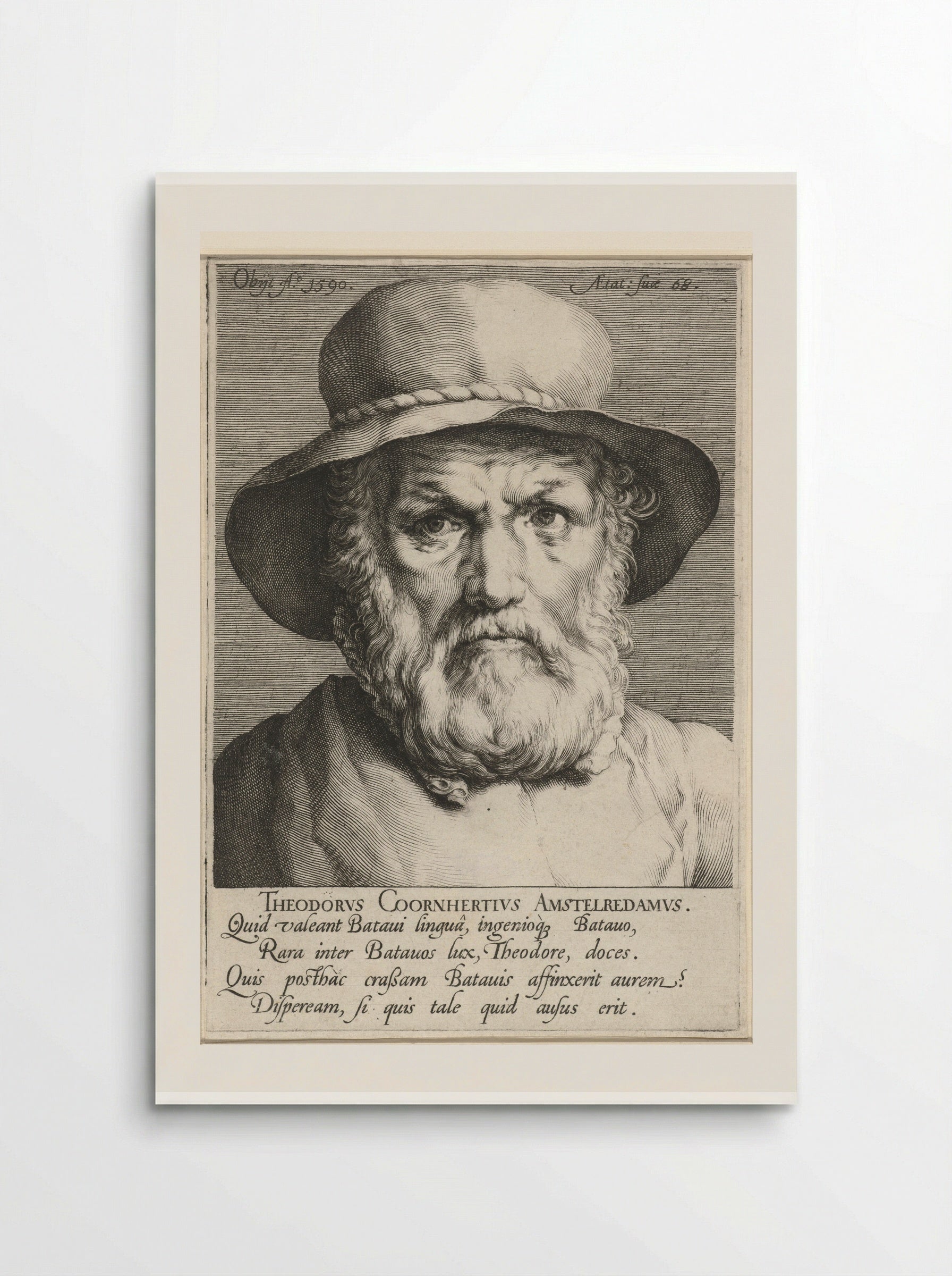 Portret van Dirck Volckertsz. Coornhert - Jan Harmensz. Muller - Poster