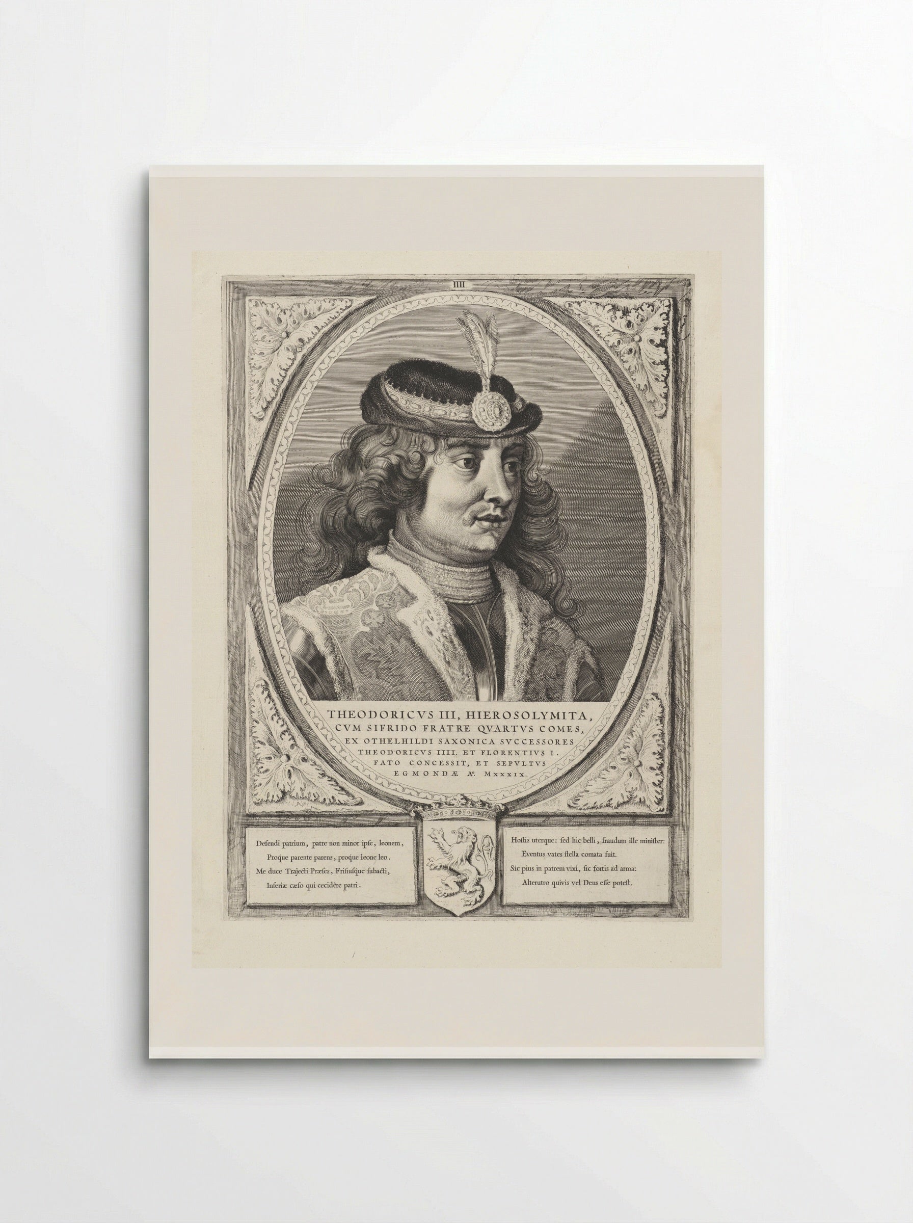 Portret van Dirk III, graaf van Holland - Cornelis Visscher (II) - Poster