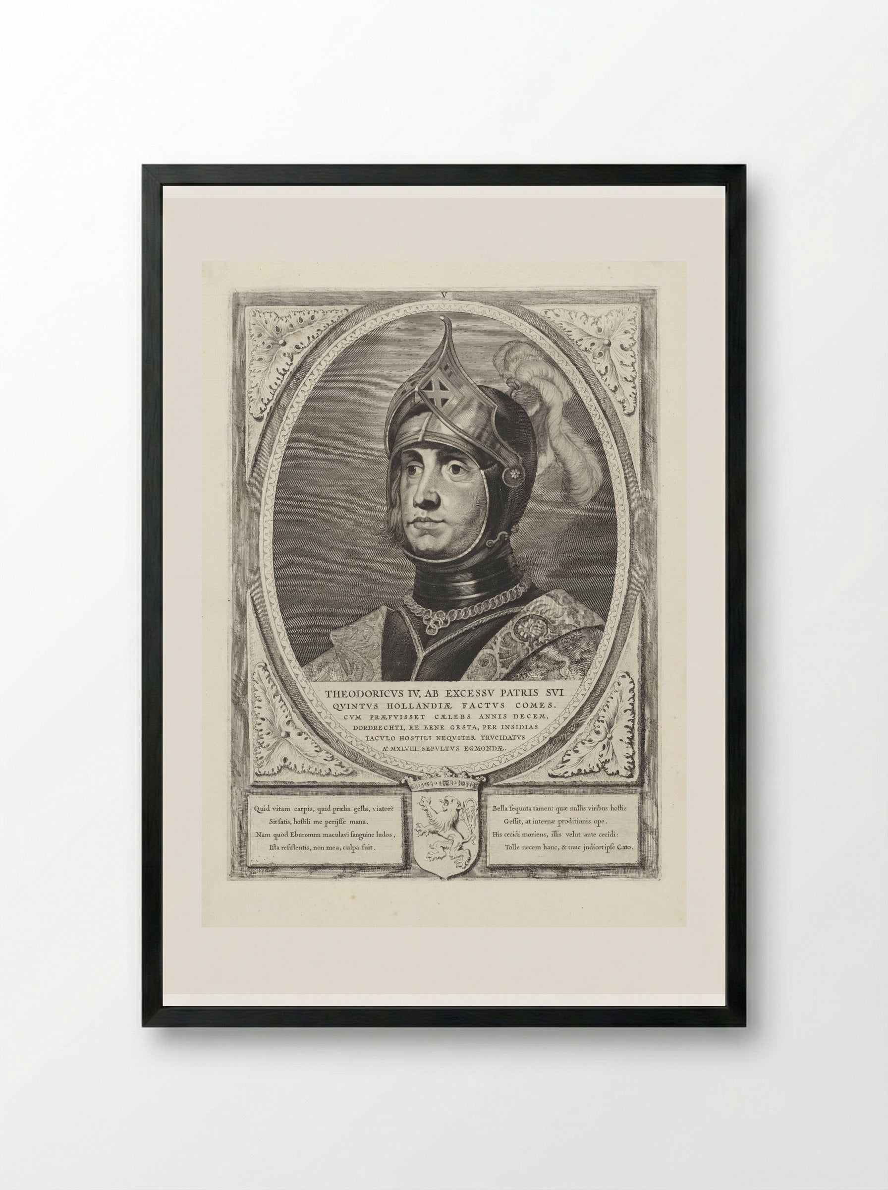 Portret van Dirk IV, graaf van Holland - Cornelis Visscher (II) - Framed Print Black