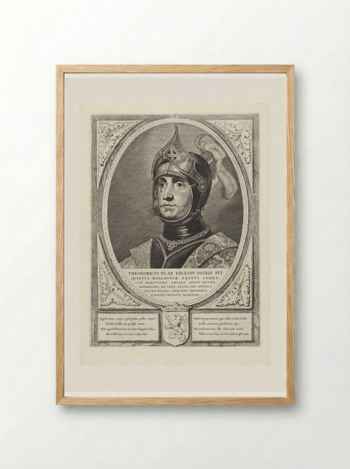 Portret van Dirk IV, graaf van Holland - Cornelis Visscher (II) - Framed Print Wood