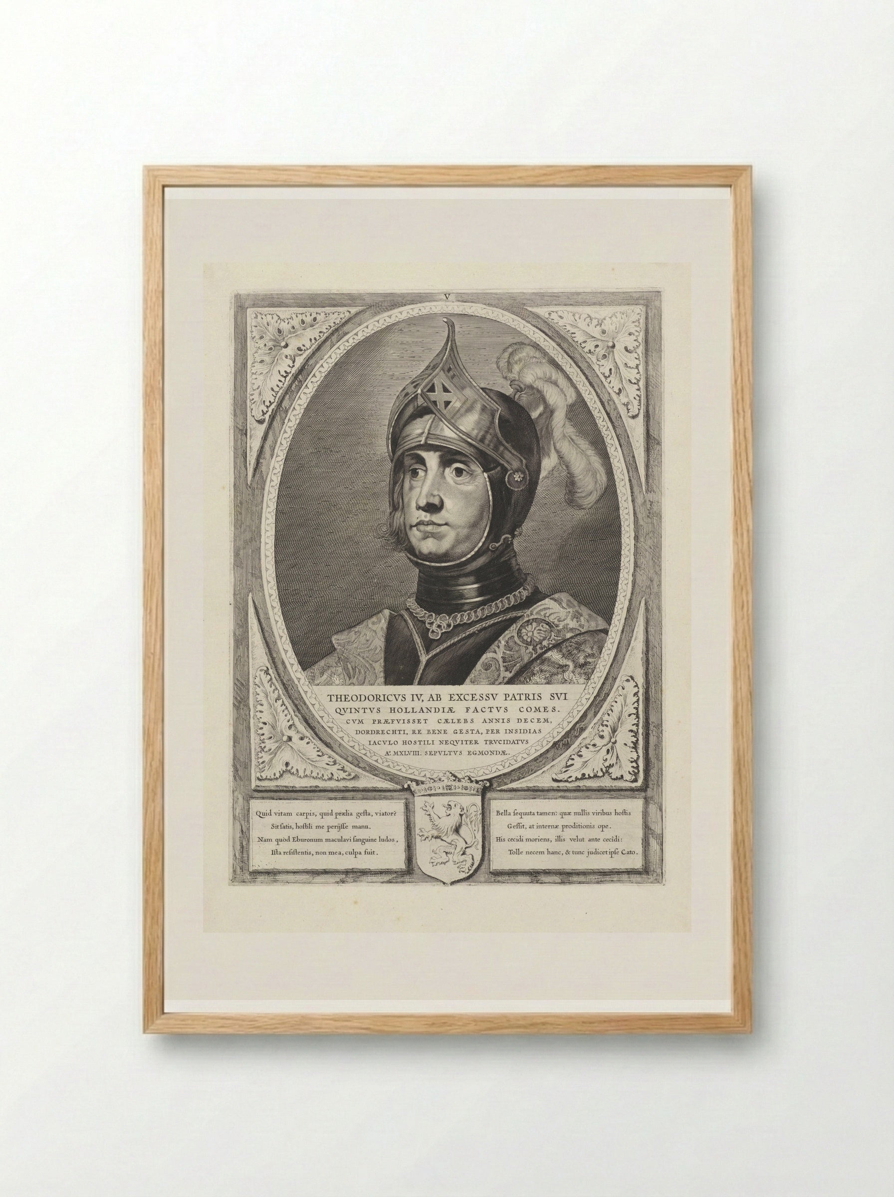 Portret van Dirk IV, graaf van Holland - Cornelis Visscher (II) - Framed Print Wood