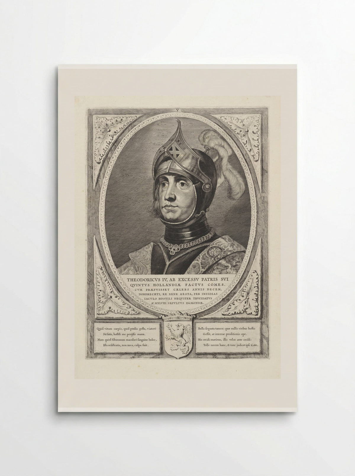 Portret van Dirk IV, graaf van Holland - Cornelis Visscher (II) - Poster
