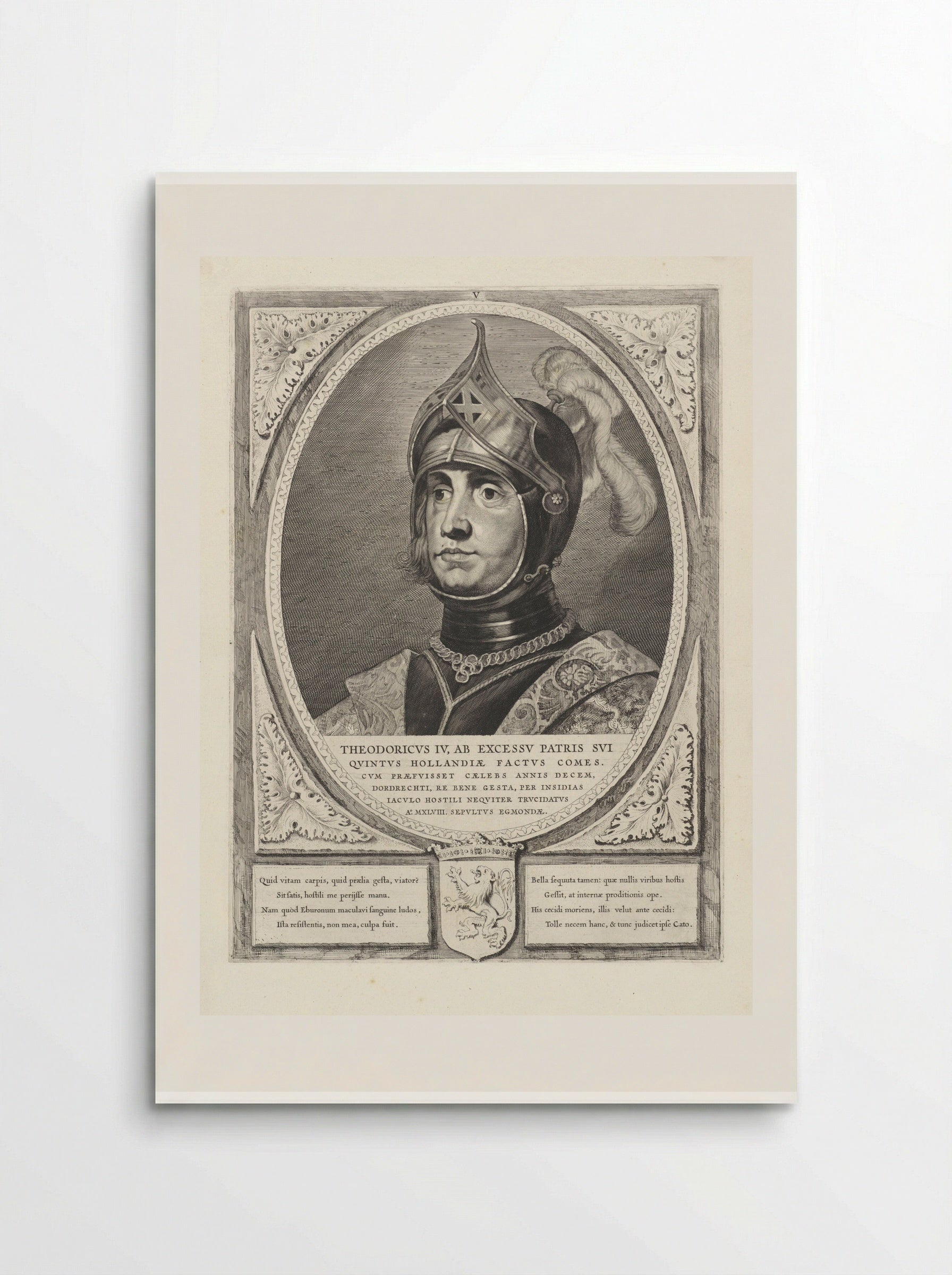 Portret van Dirk IV, graaf van Holland - Cornelis Visscher (II) - Poster