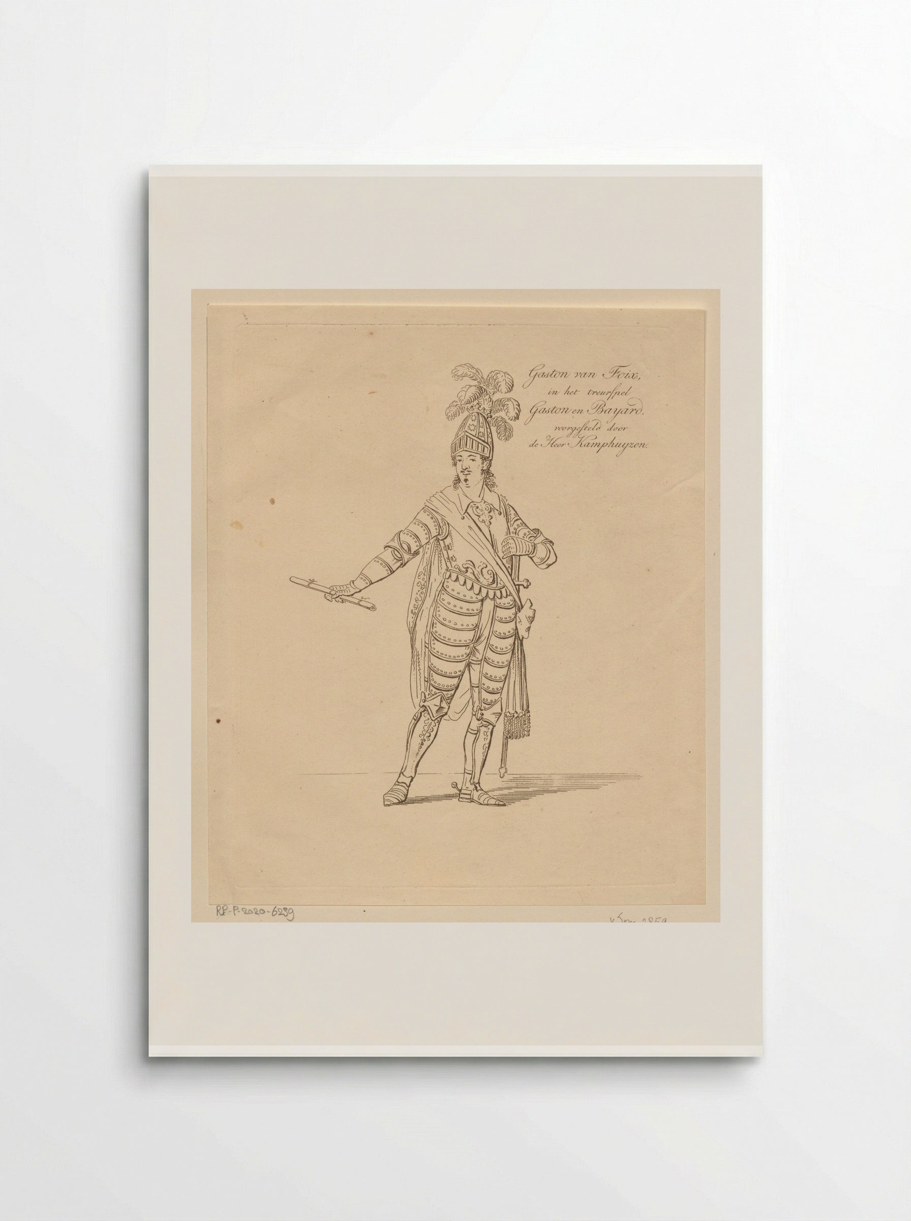 Portret van Dirk Kamphuijzen als Gaston de Foix - Johannes Jelgerhuis - Poster