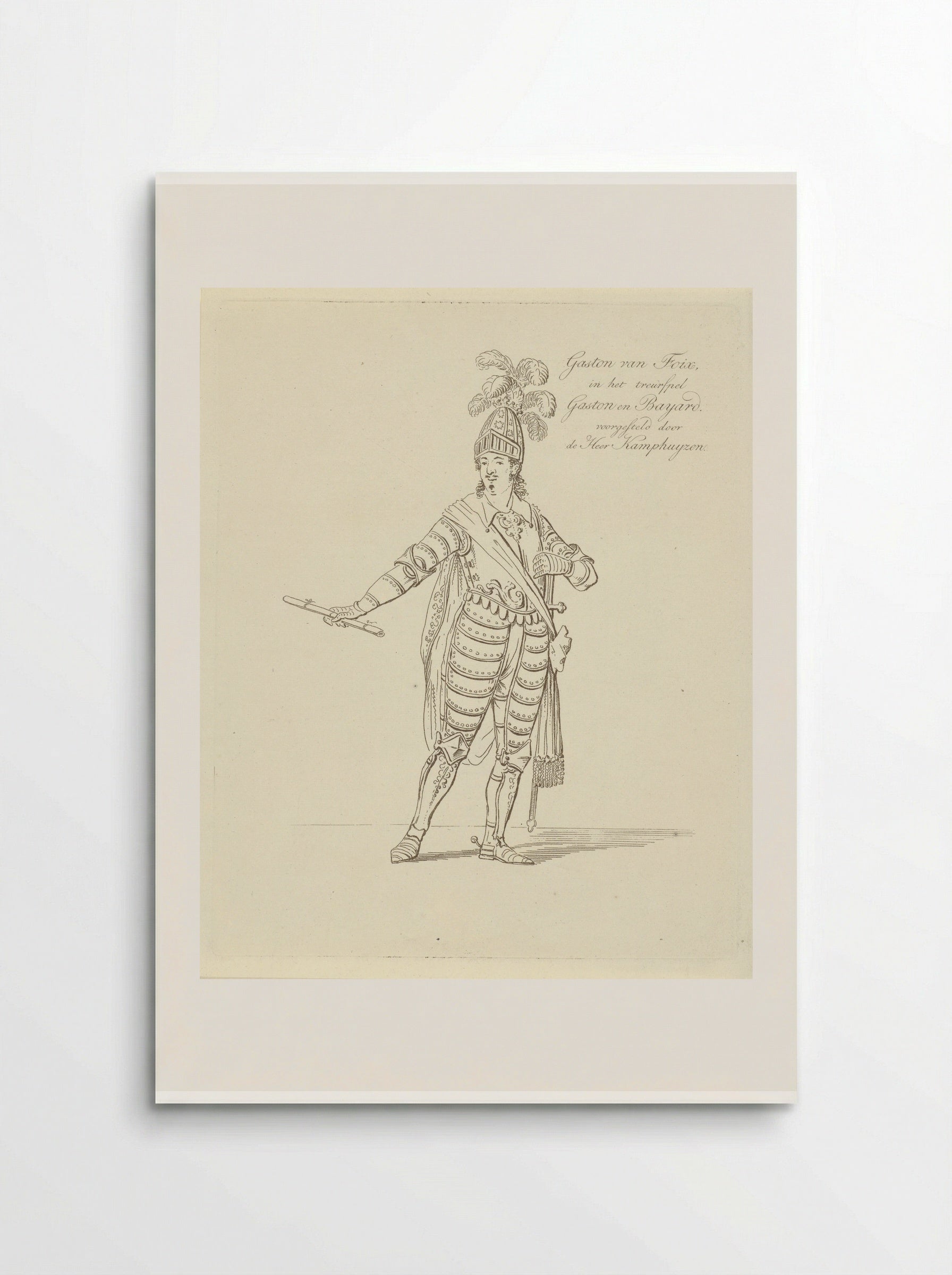Portret van Dirk Kamphuijzen als Gaston van Foix - Johannes Jelgerhuis - Poster