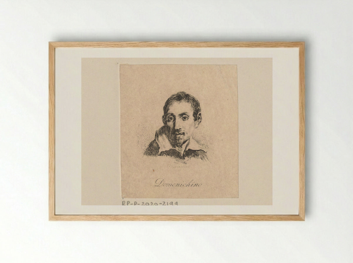 Portret van Domenichino - Francesco Novelli - Framed Print Wood