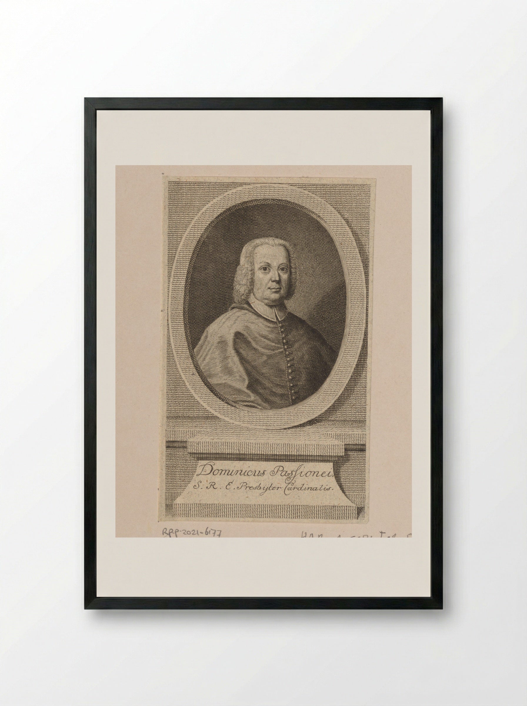 Portret van Domenico Passionei - Christian Fritzsch - Framed Print Black