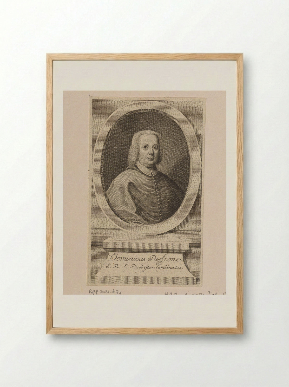 Portret van Domenico Passionei - Christian Fritzsch - Framed Print Wood