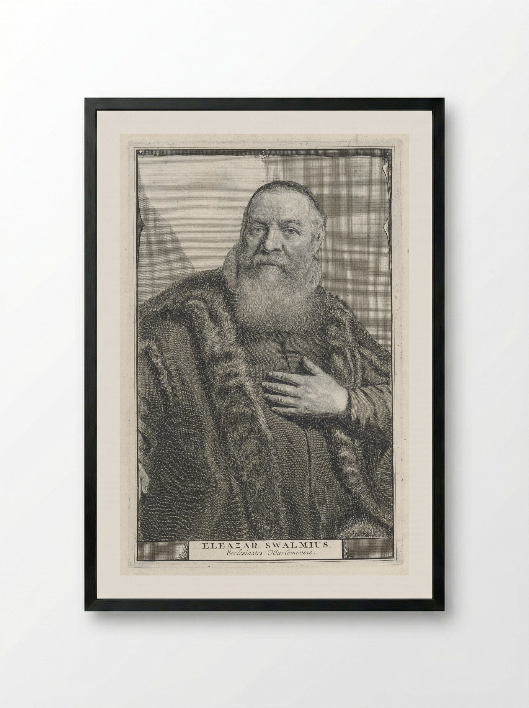 Portret van Eleazar Swalmius - Jonas Suyderhoef - Framed Print Black