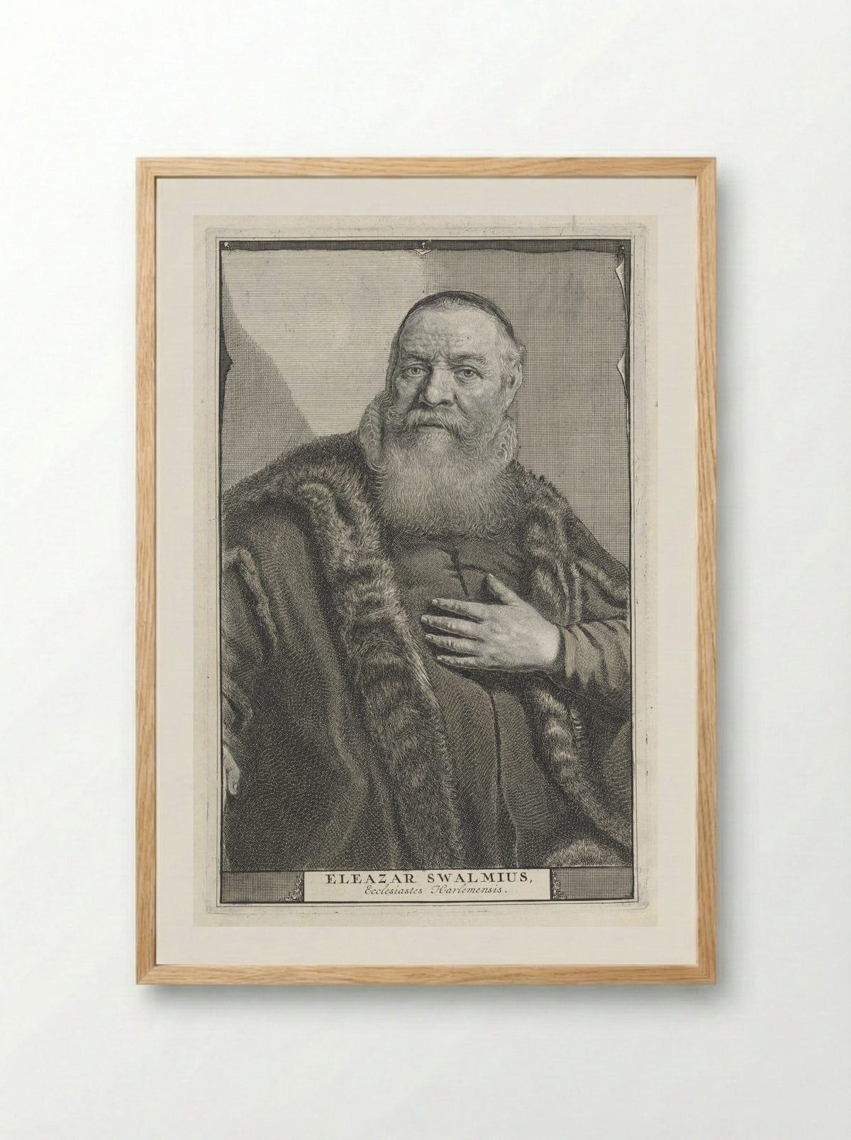Portret van Eleazar Swalmius - Jonas Suyderhoef - Framed Print Wood