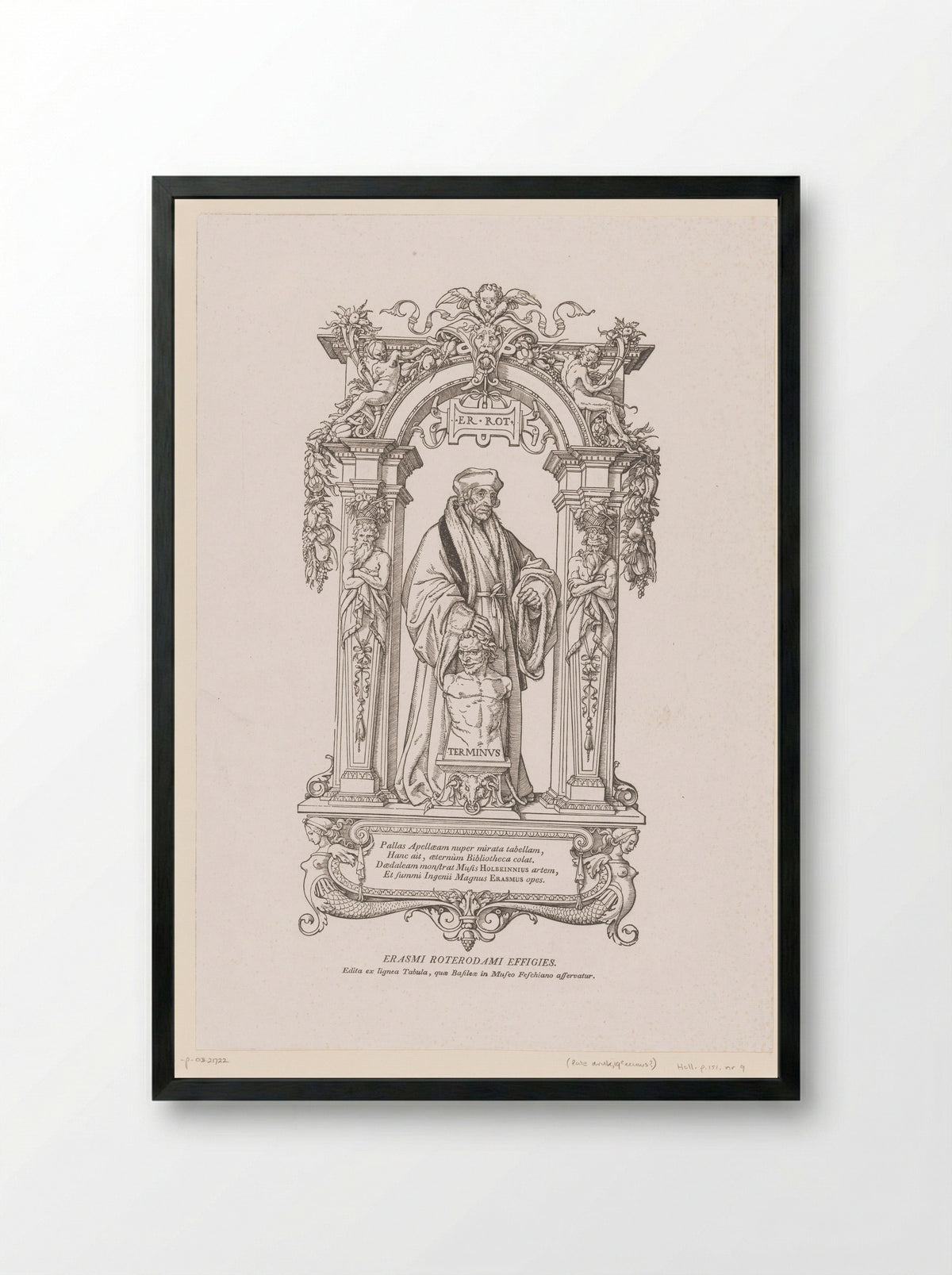 Portret van Erasmus - Veit Rudolf Specklin - Framed Print Black