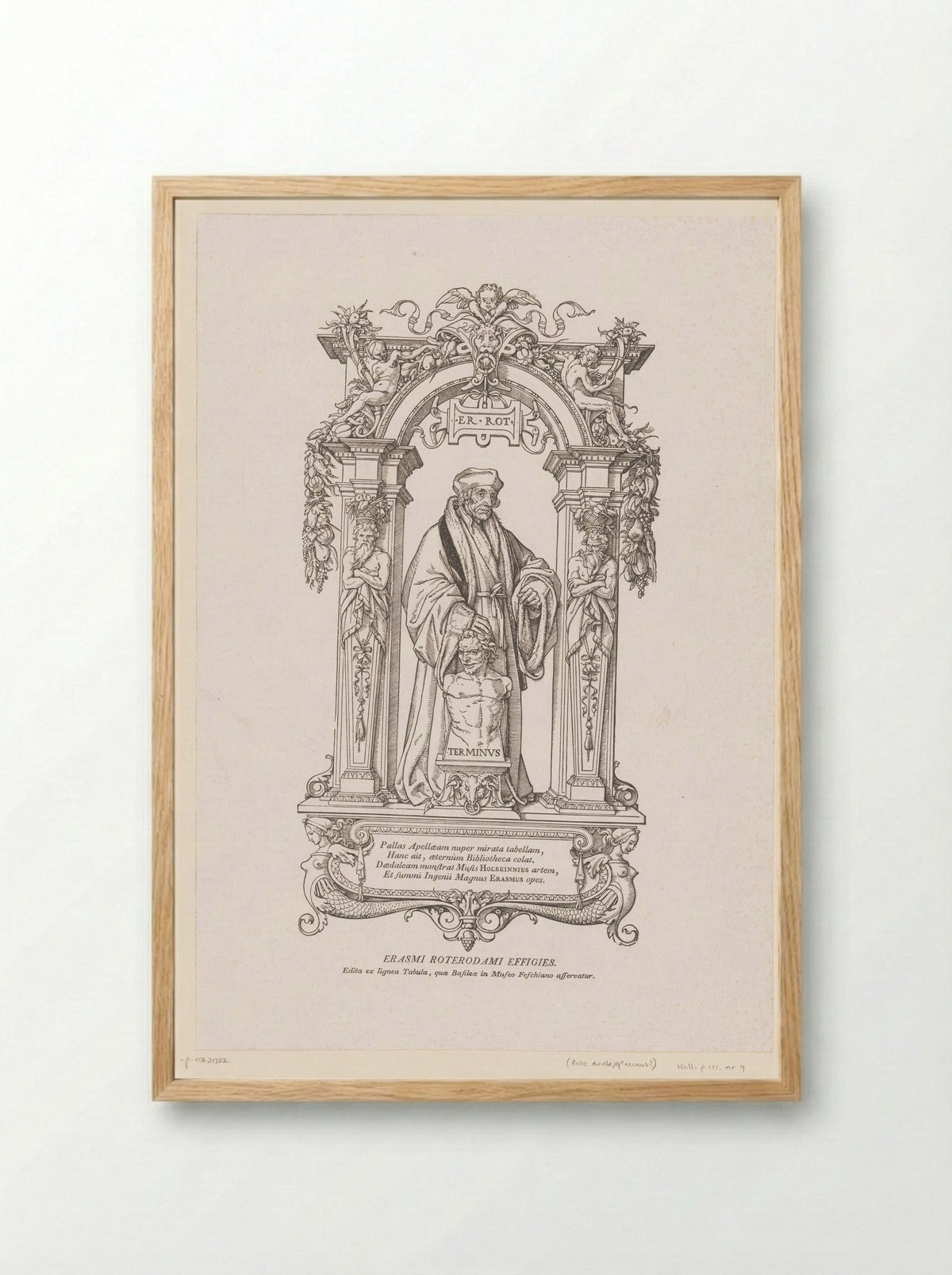Portret van Erasmus - Veit Rudolf Specklin - Framed Print Wood