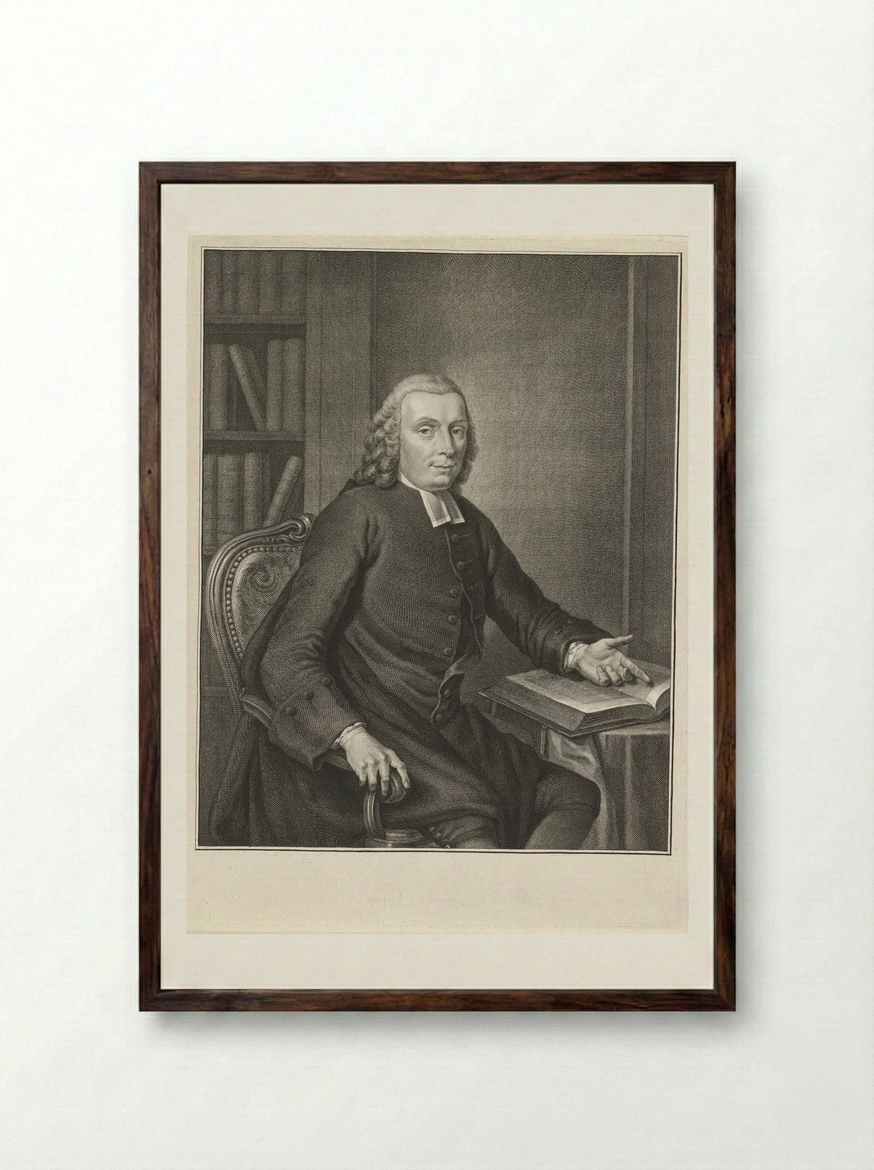 Portret van Ericus Fredericus Alberti - Jacob Houbraken - Framed Print Dark Wood