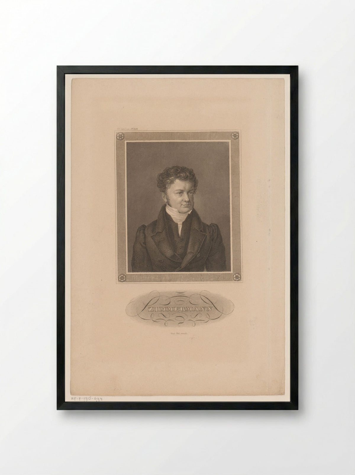Portret van Ernst Zimmermann - Friedrich Wagner - Framed Print Black