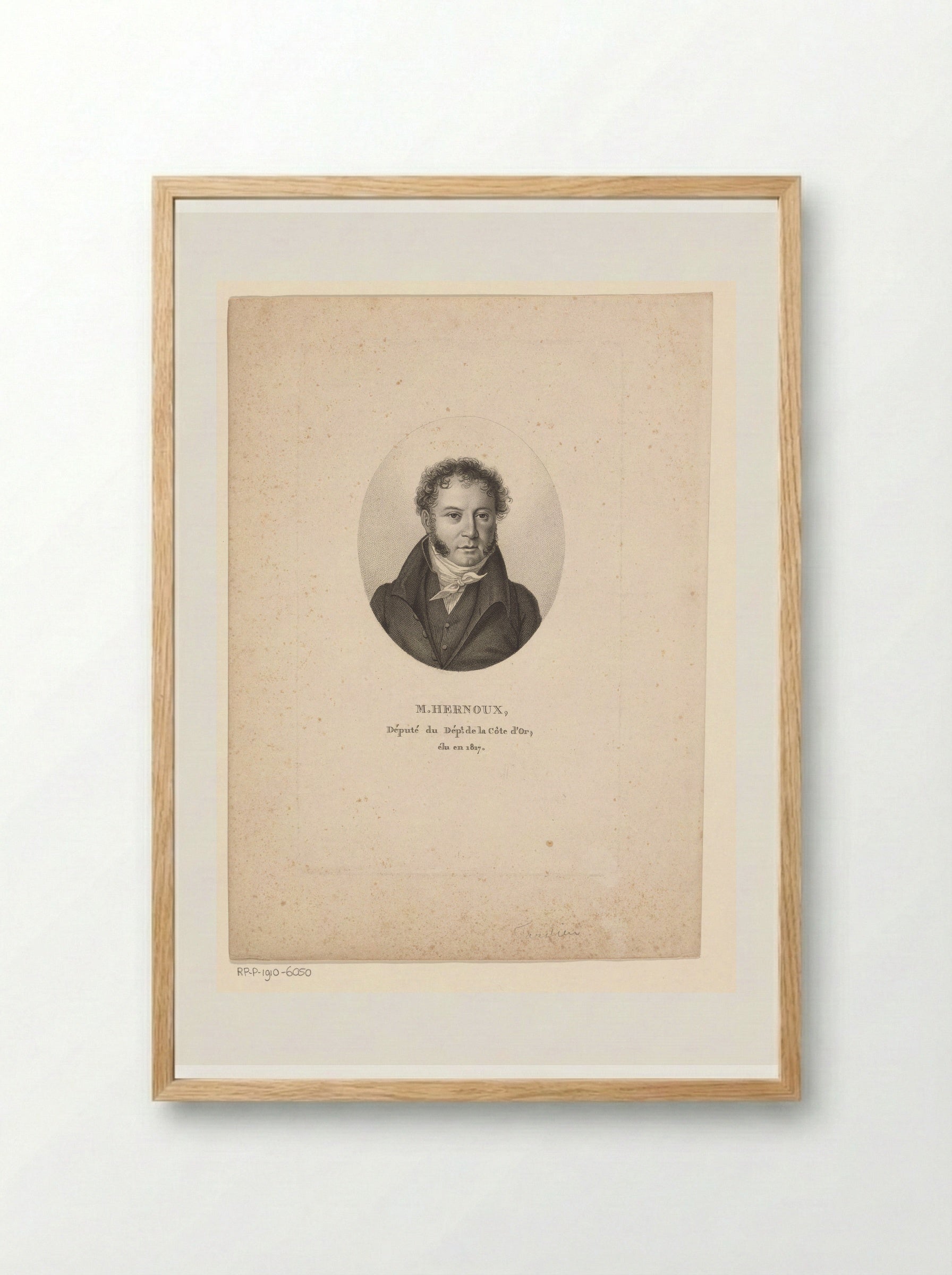 Portret van Etienne Nicolas Philibert Hernoux - Ambroise Tardieu - Framed Print Wood