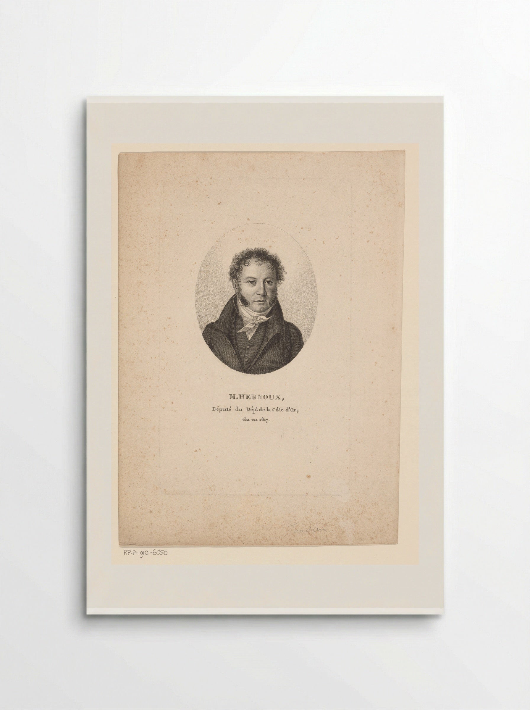 Portret van Etienne Nicolas Philibert Hernoux - Ambroise Tardieu - Poster