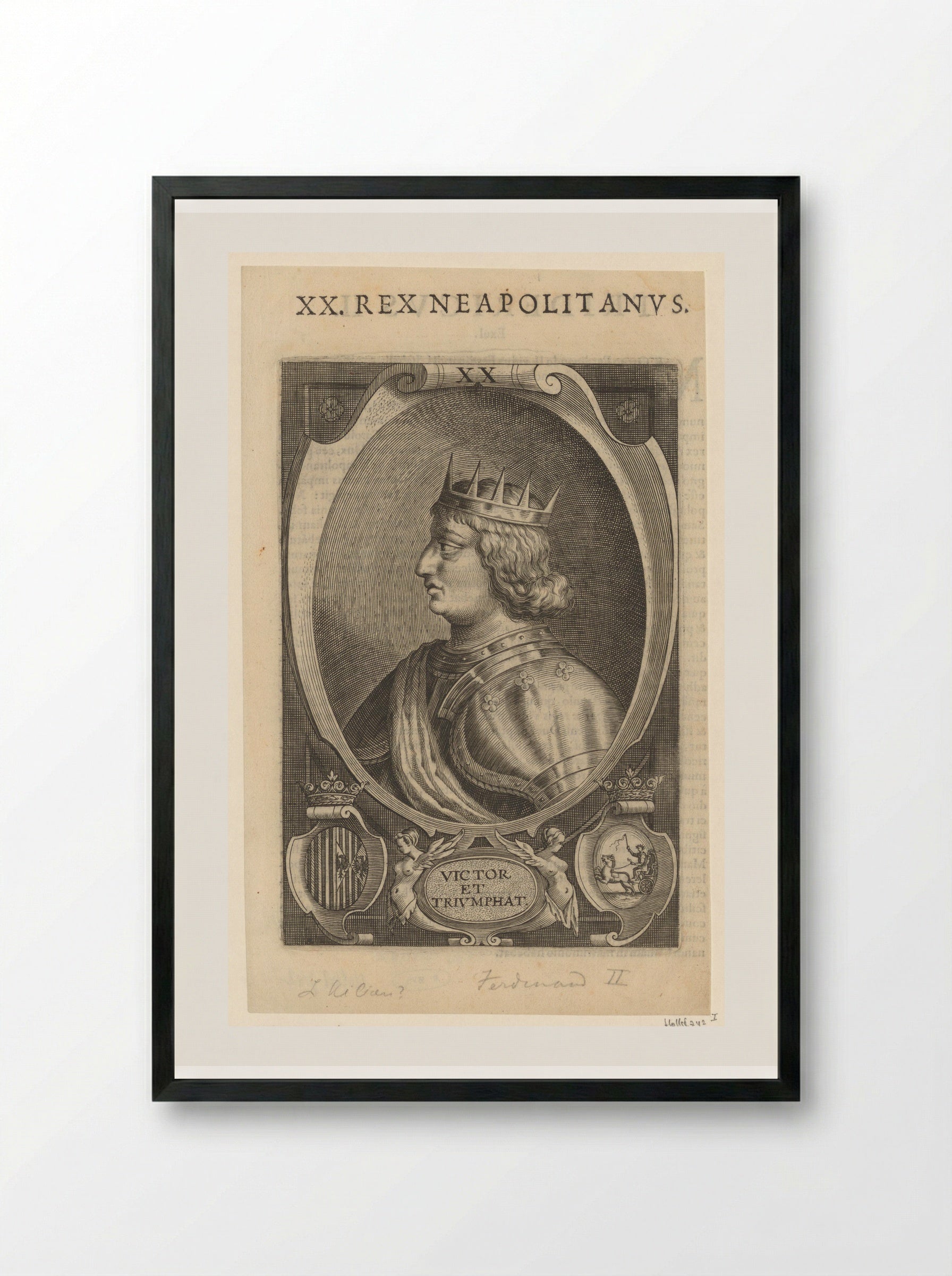 Portret van Ferdinand II, koning van Napels - Lucas Kilian - Framed Print Black