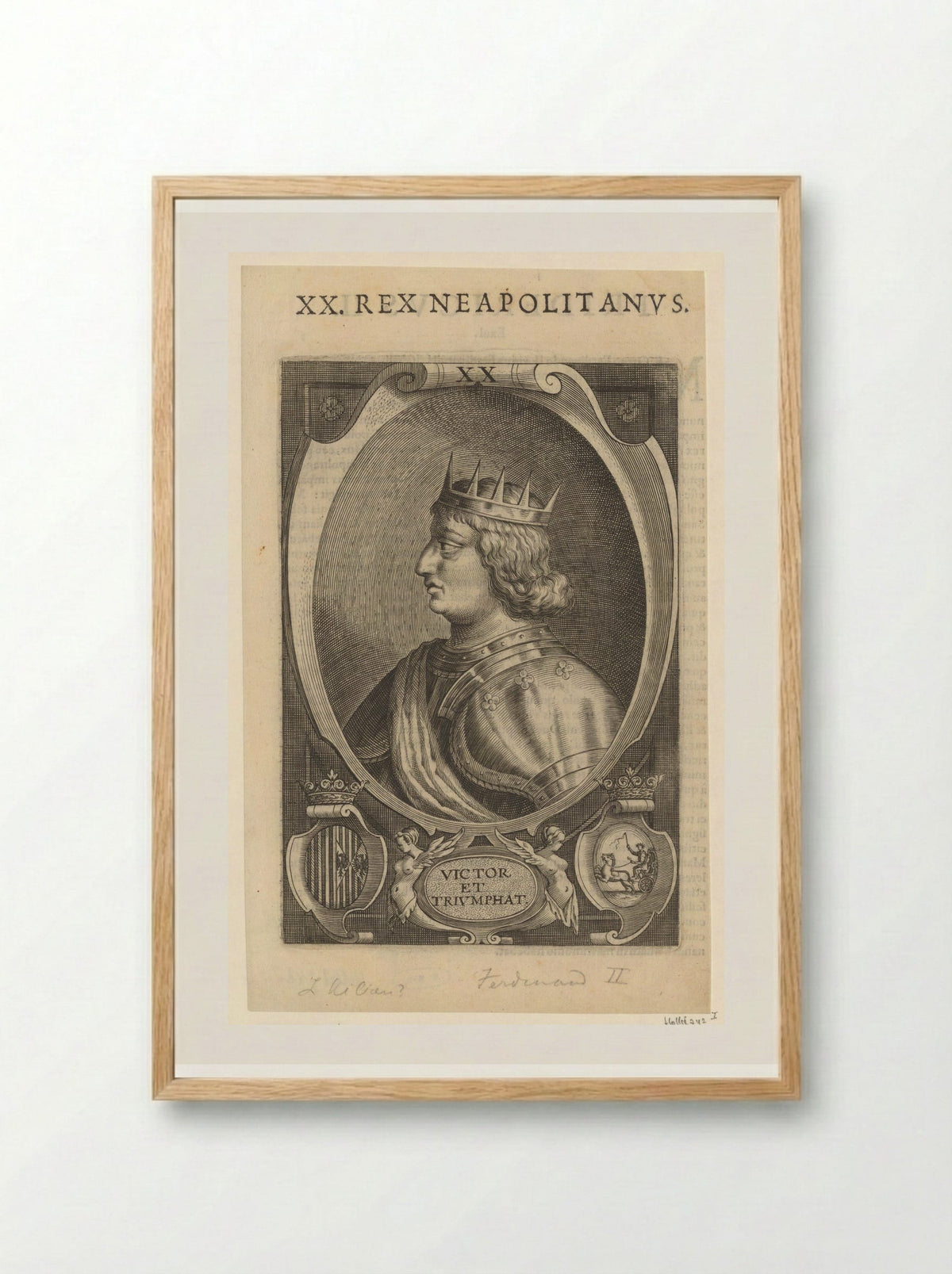 Portret van Ferdinand II, koning van Napels - Lucas Kilian - Framed Print Wood