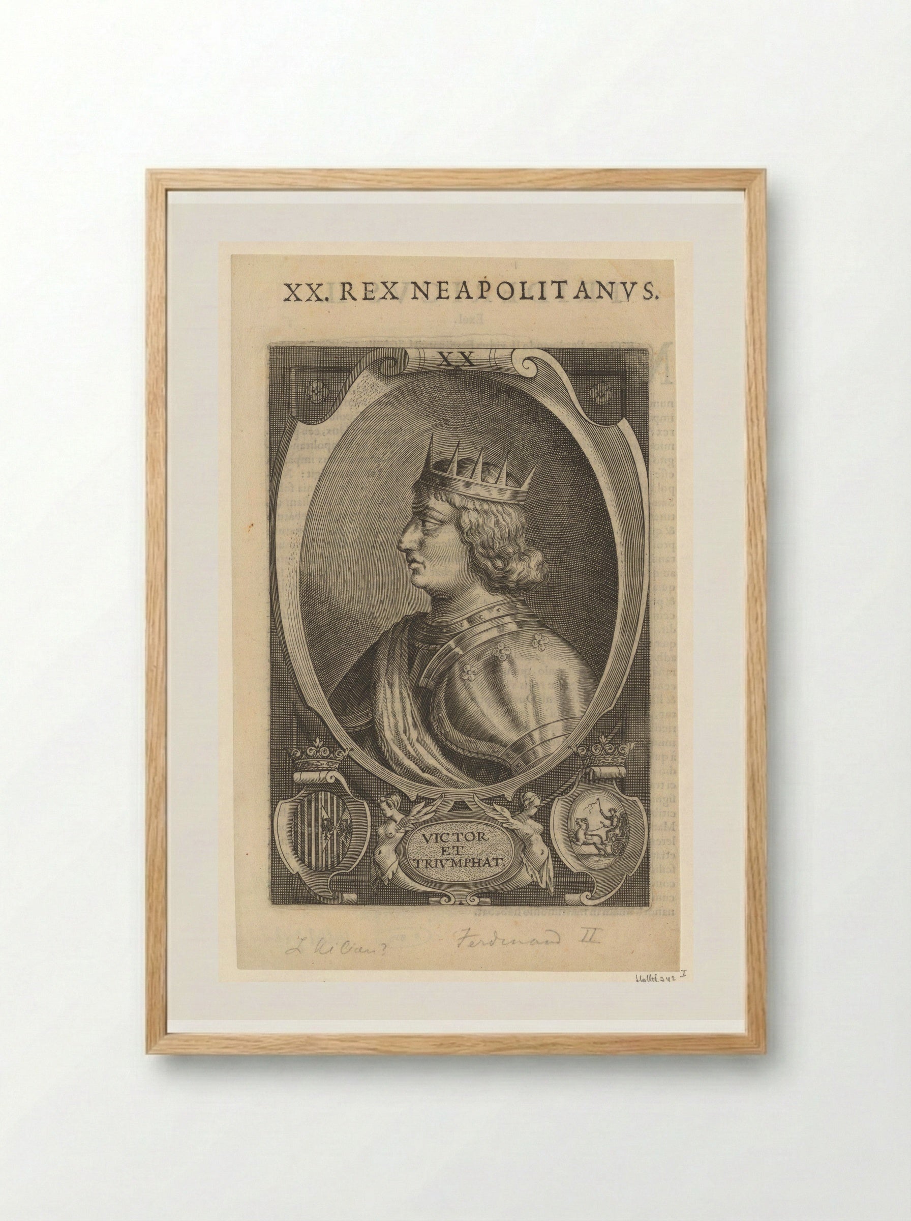 Portret van Ferdinand II, koning van Napels - Lucas Kilian - Framed Print Wood