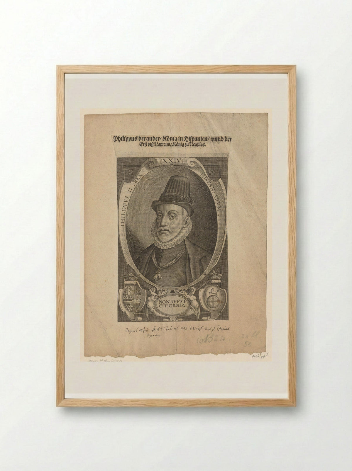 Portret van Filips II, koning van Napels - Lucas Kilian - Framed Print Wood