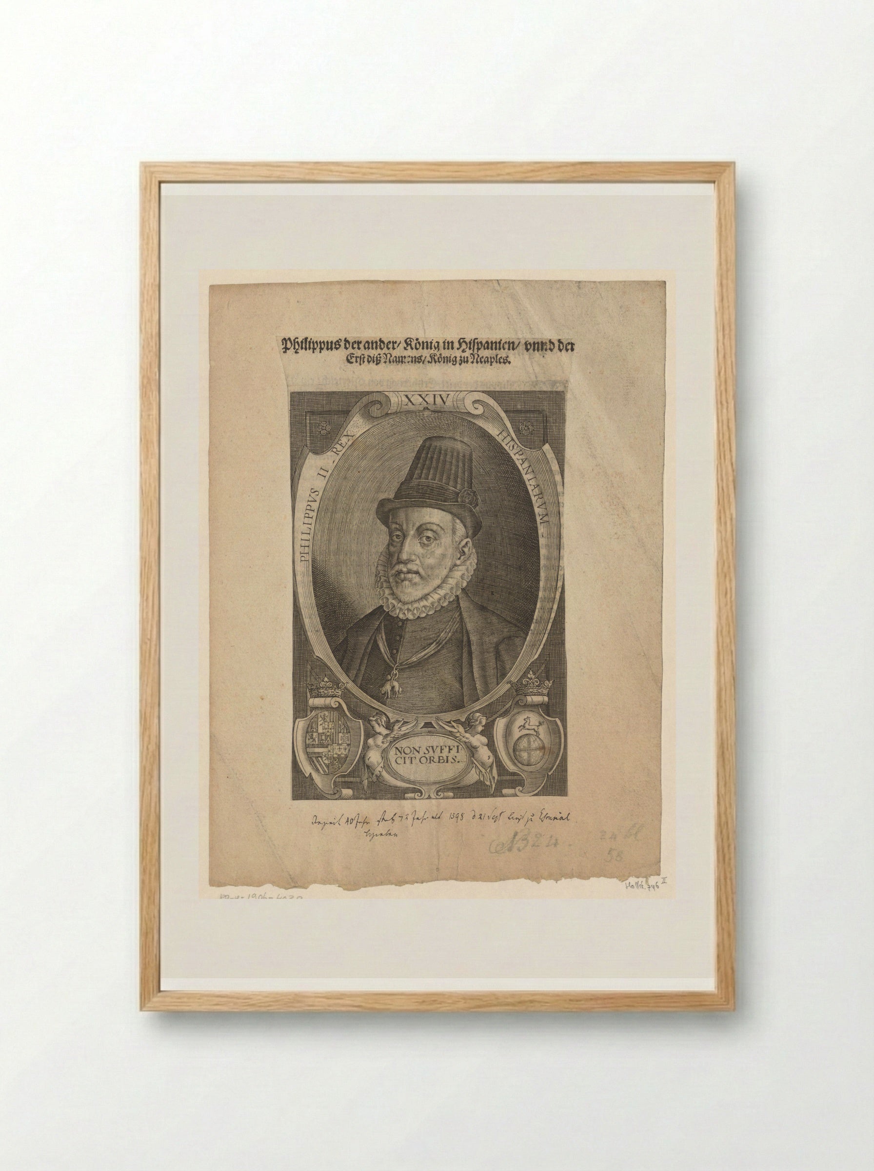 Portret van Filips II, koning van Napels - Lucas Kilian - Framed Print Wood