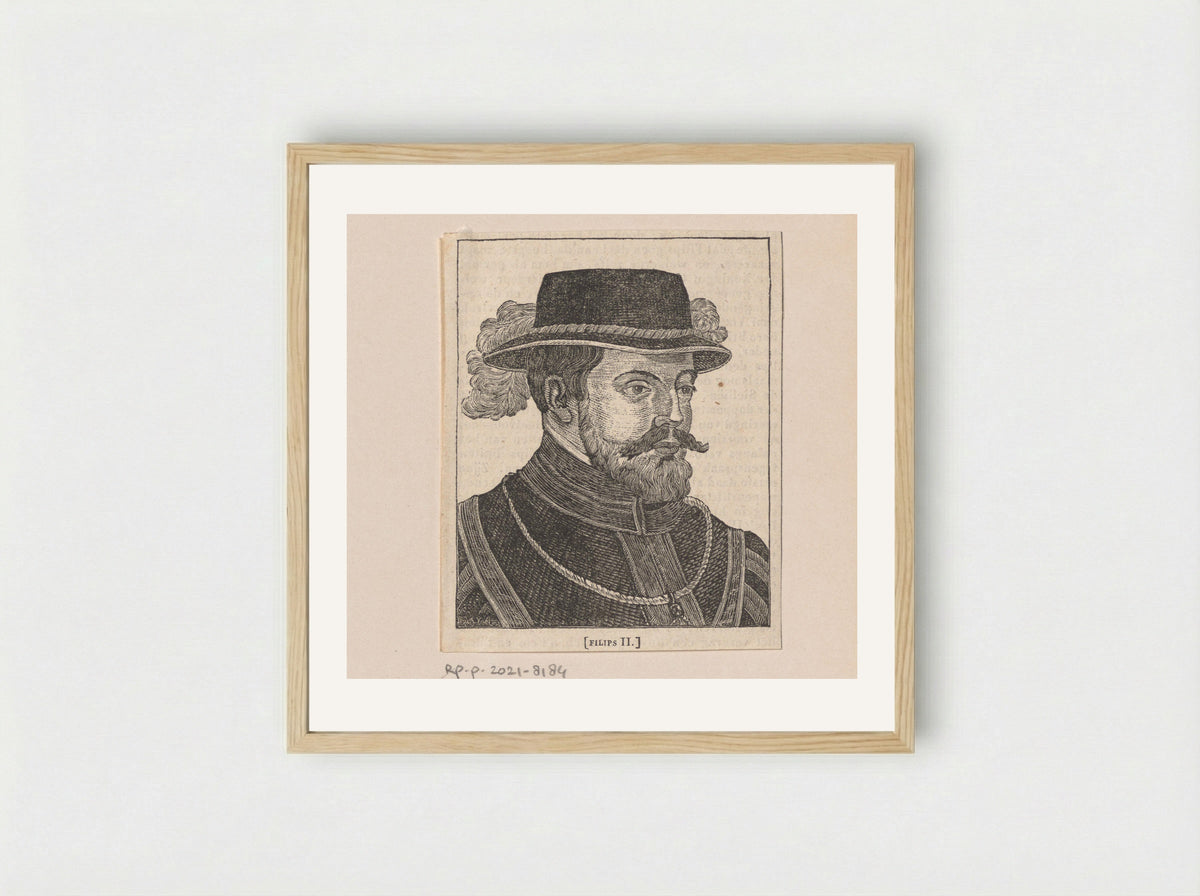 Portret van Filips II, koning van Spanje - Gebroeders Diederichs - Framed Print Wood