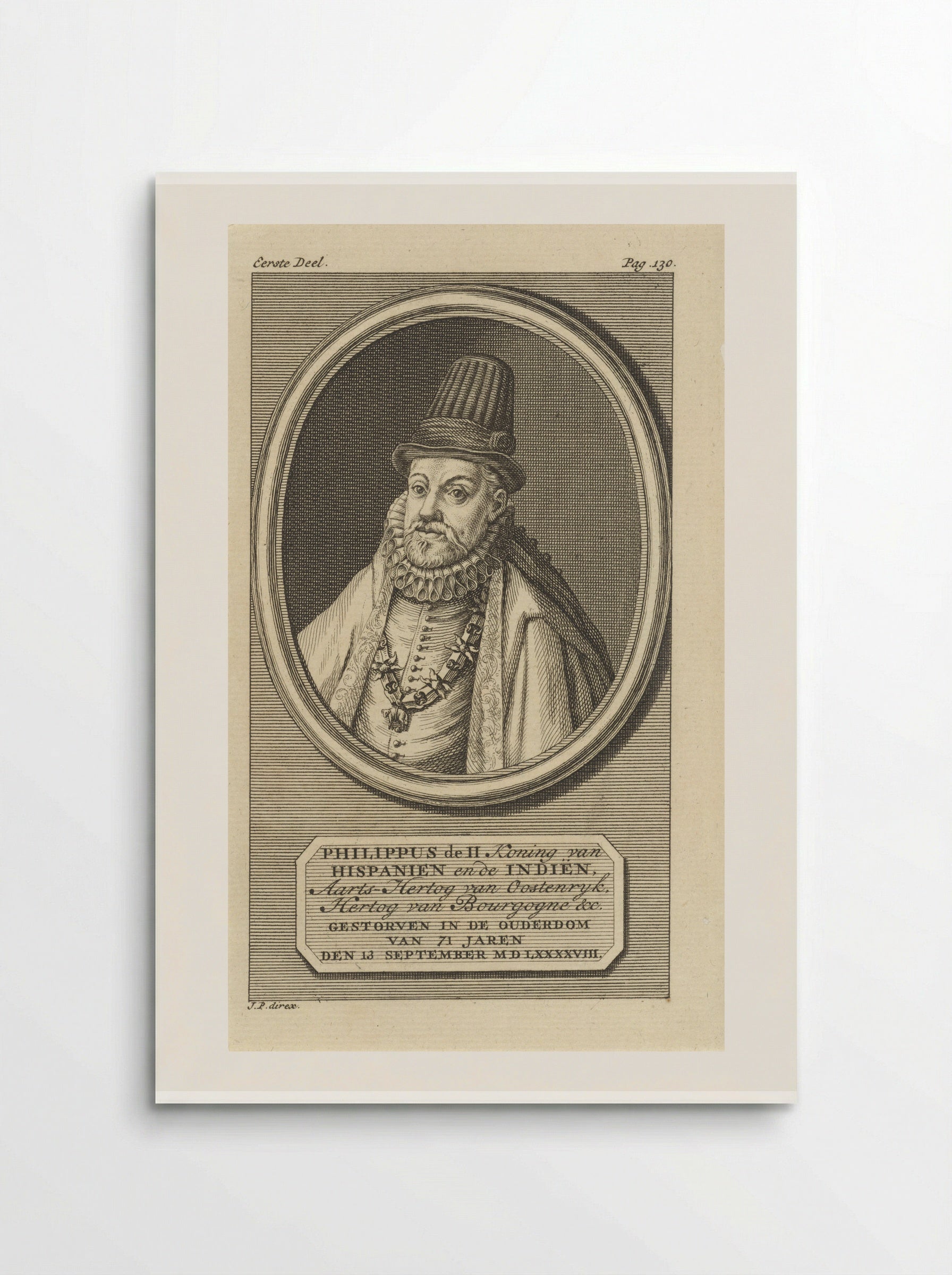 Portret van Filips II, koning van Spanje - Jan Punt - Poster
