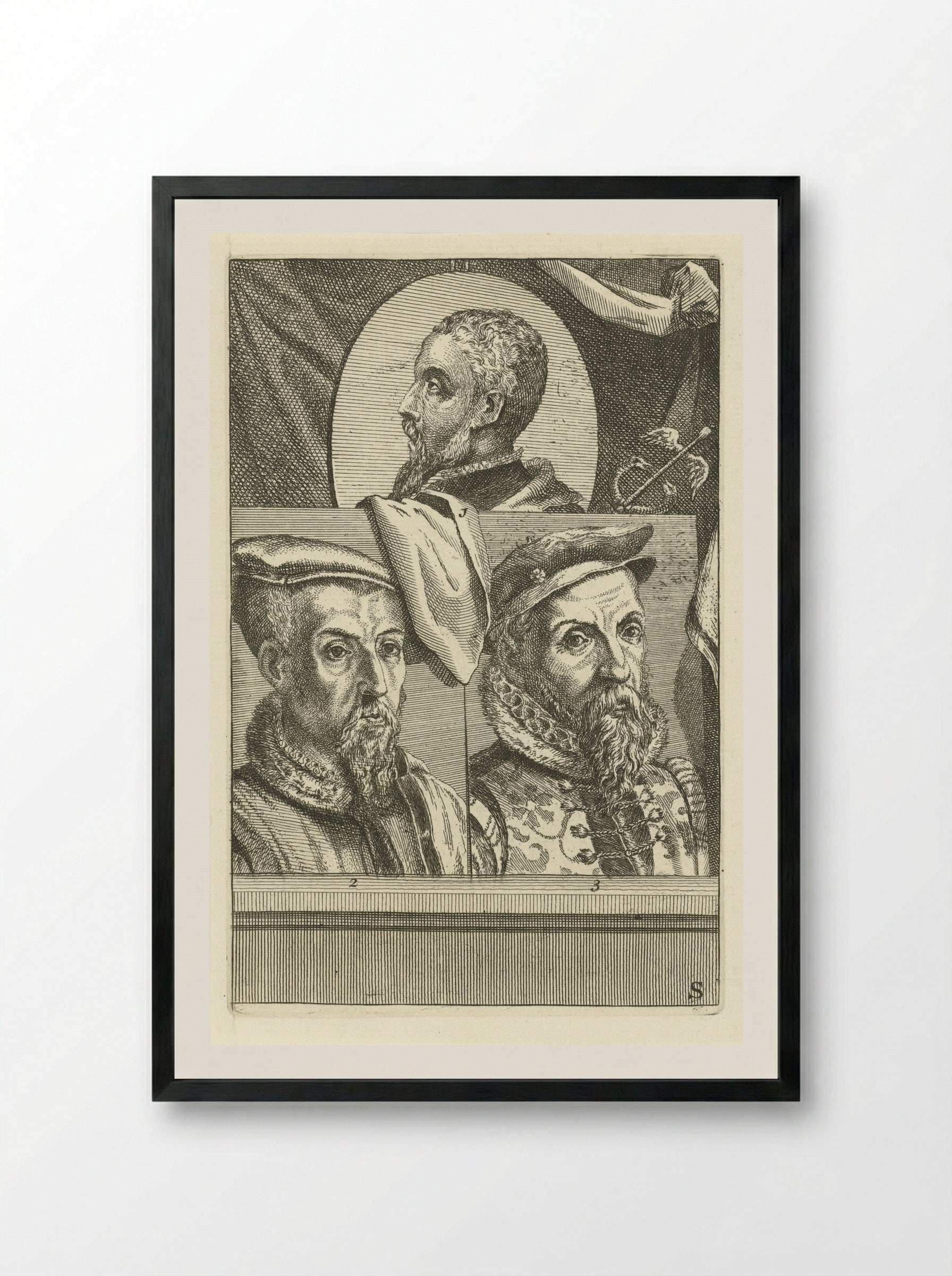 Portret van Filips II van Spanje - Hieronymus Cock - Framed Print Black