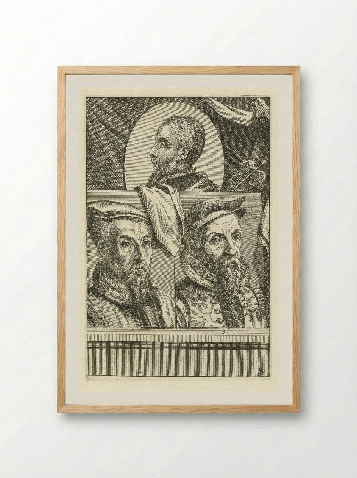 Portret van Filips II van Spanje - Hieronymus Cock - Framed Print Wood