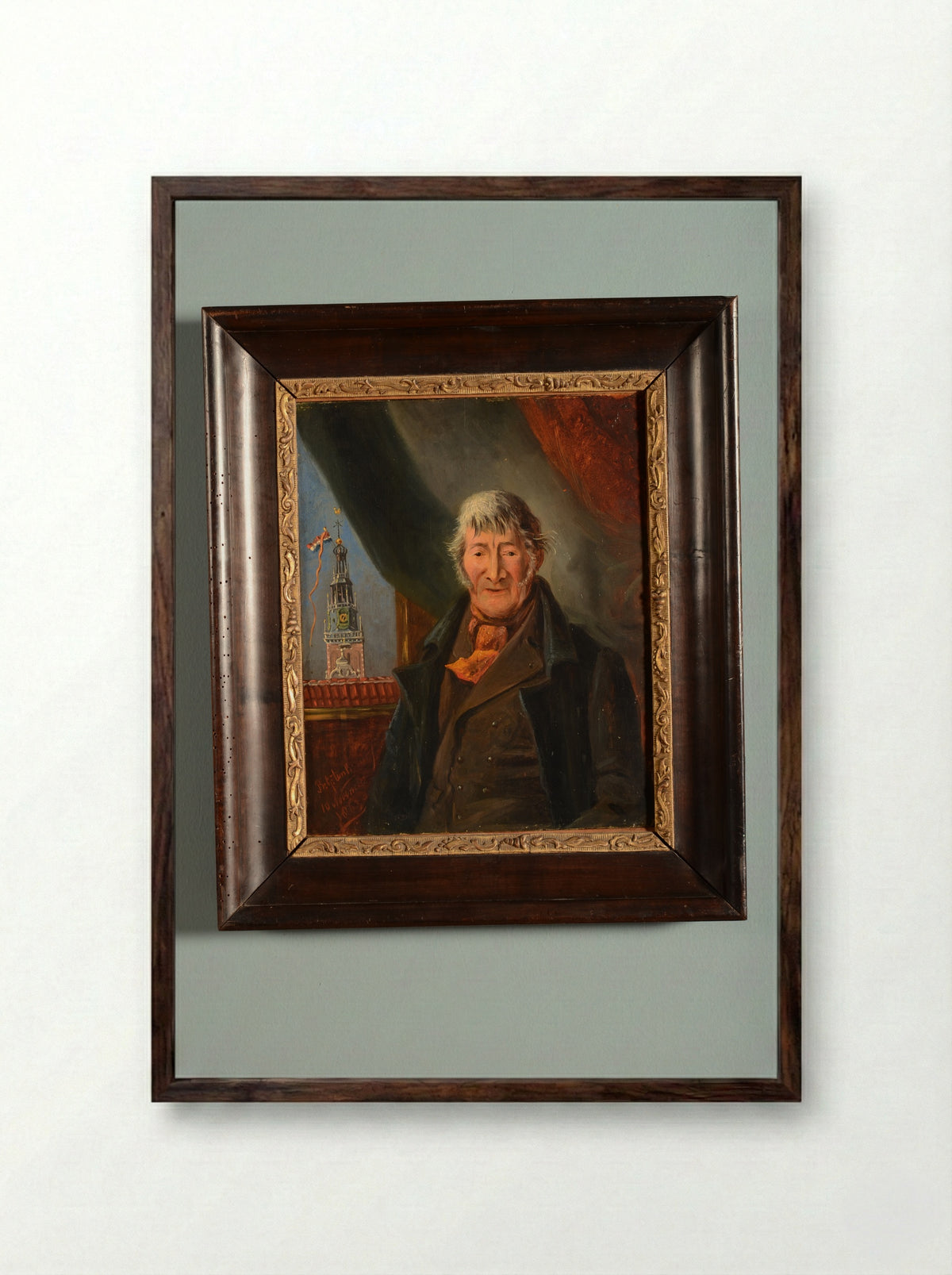 Portret van Floris van Schagen - Bernardus Gerardus ten Berge - Framed Print Dark Wood