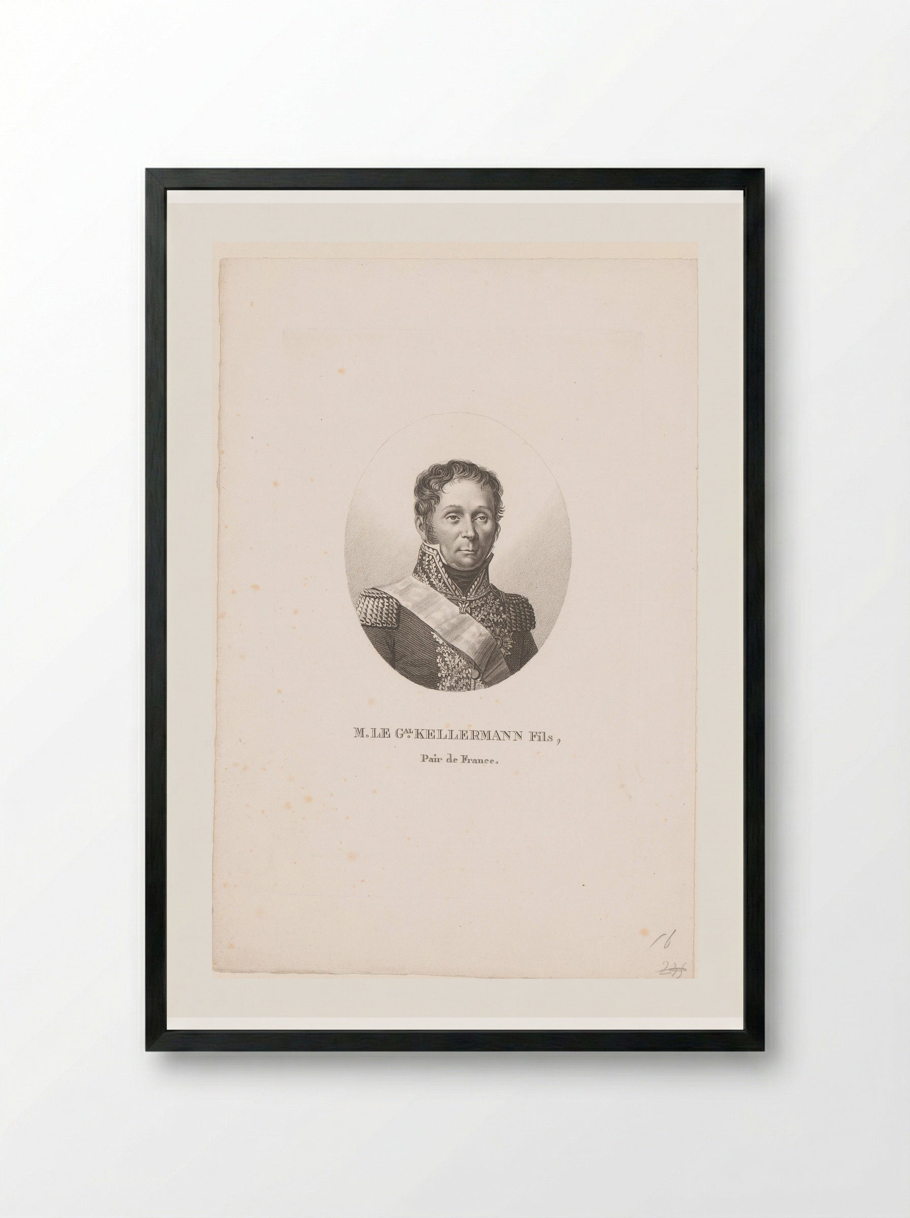 Portret van François Etienne de Kellermann - Ambroise Tardieu - Framed Print Black