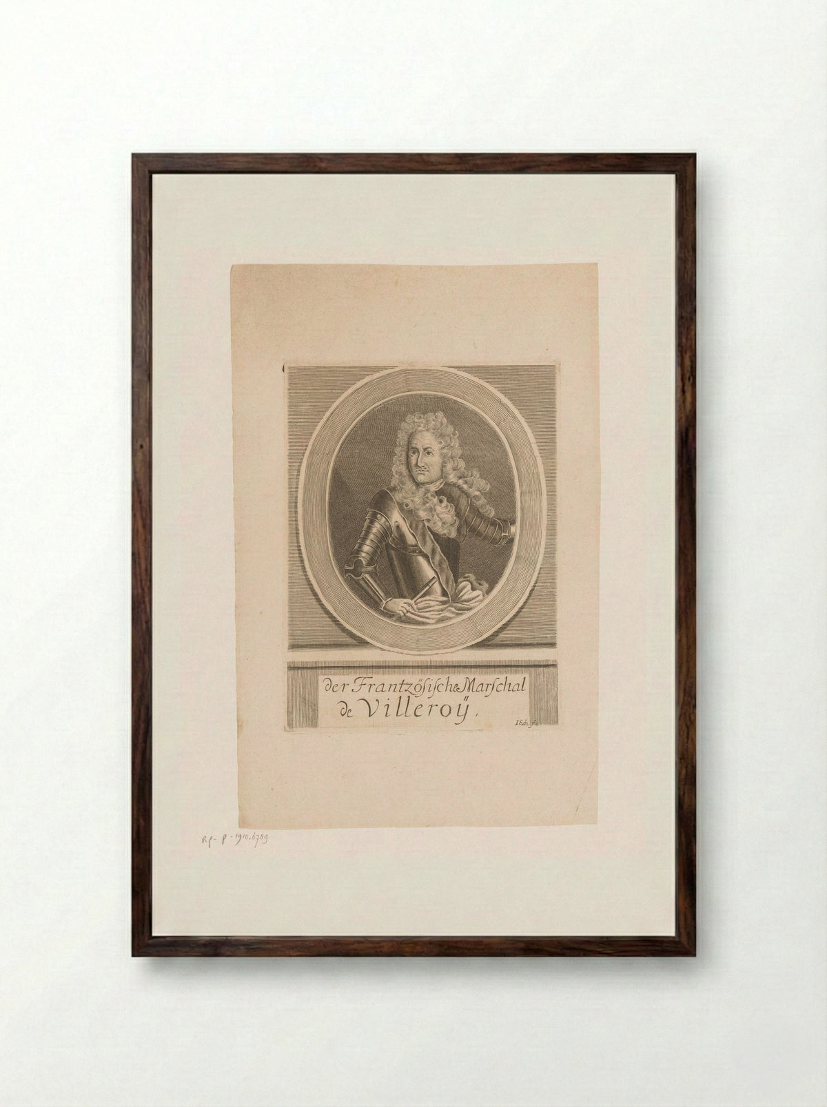 Portret van François de Neufville, hertog van Villeroy - Monogrammist ISCH - Framed Print Dark Wood