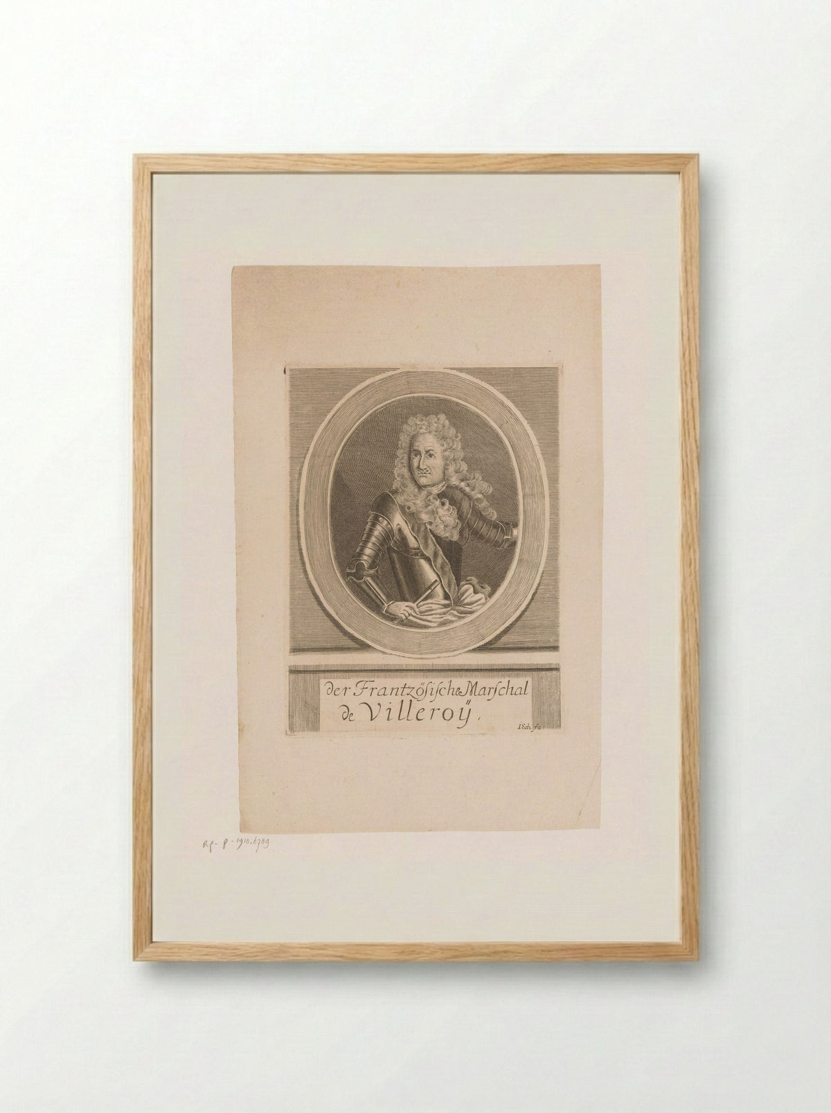 Portret van François de Neufville, hertog van Villeroy - Monogrammist ISCH - Framed Print Wood
