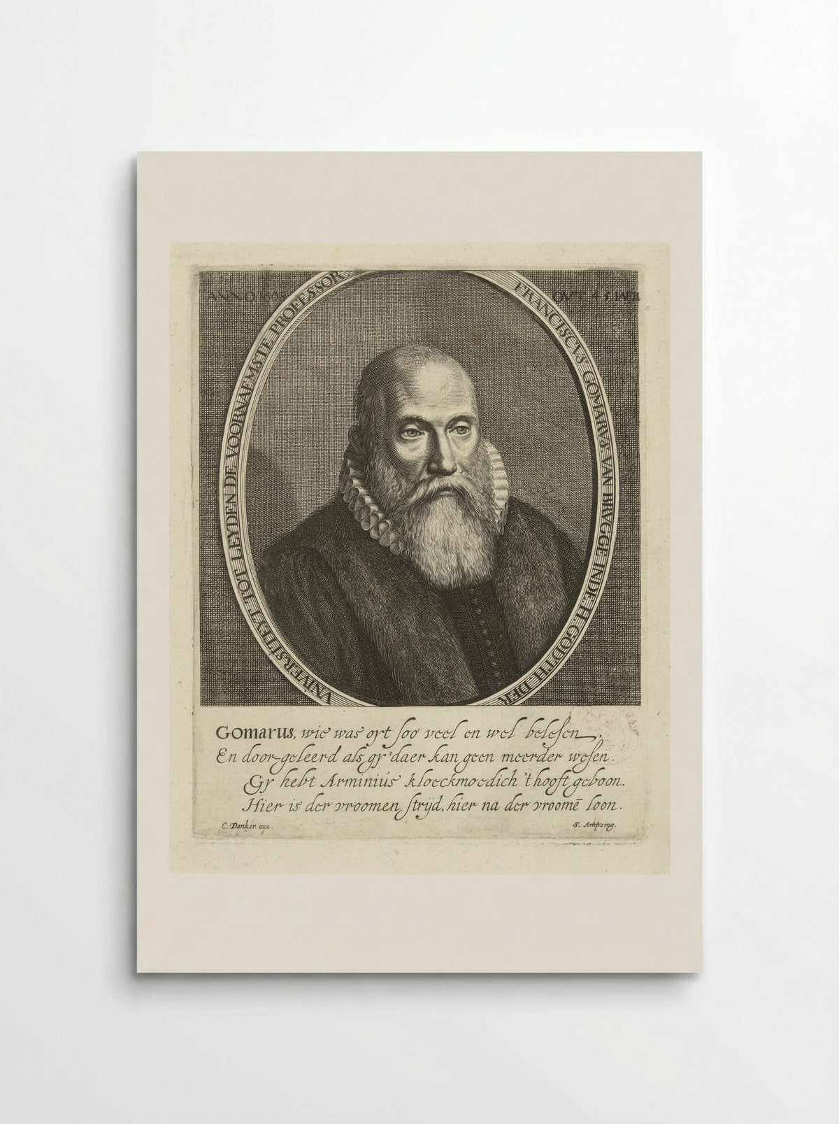 Portret van Franciscus Gomarus - Cornelis Koning - Poster