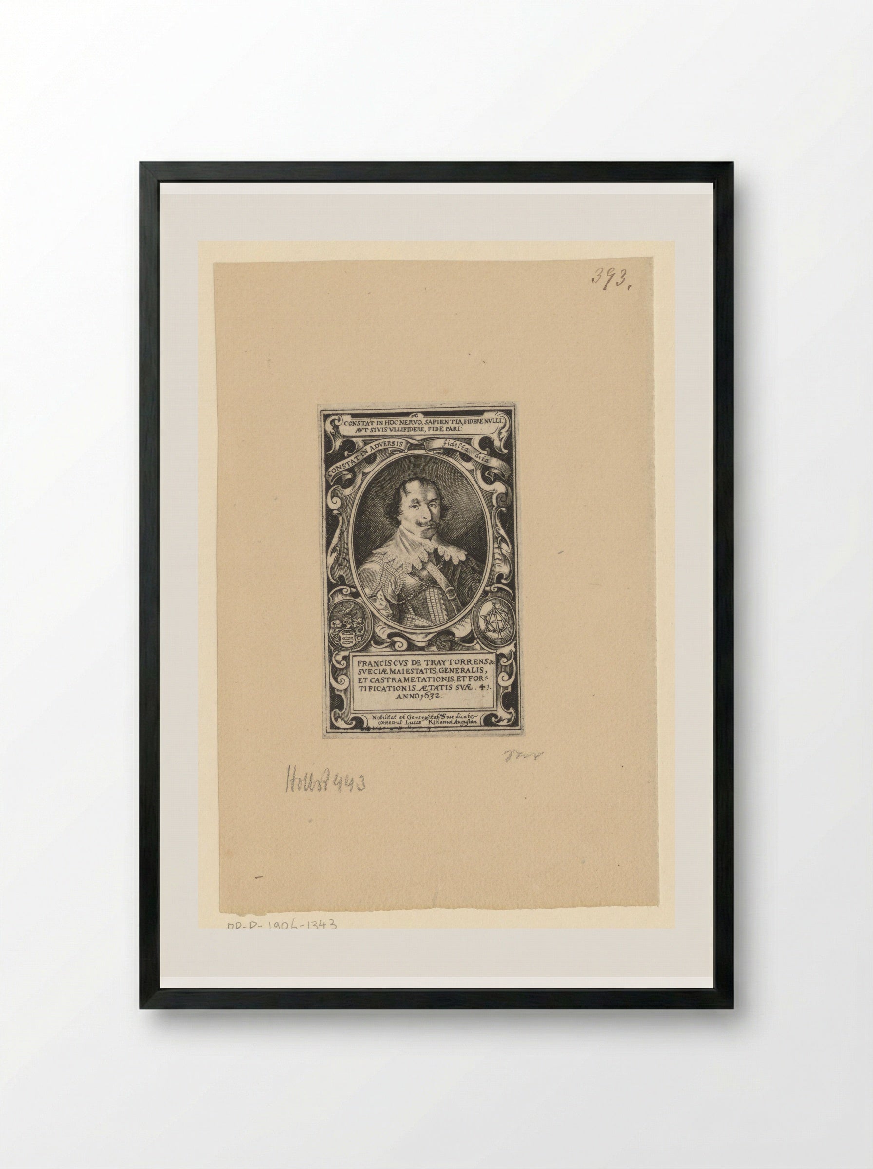 Portret van Franciscus de Traytorrens op 41-jarige leeftijd - Lucas Kilian - Framed Print Black