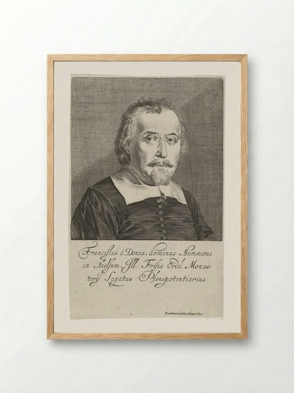 Portret van Frans van Donia - Pieter Nolpe - Framed Print Wood