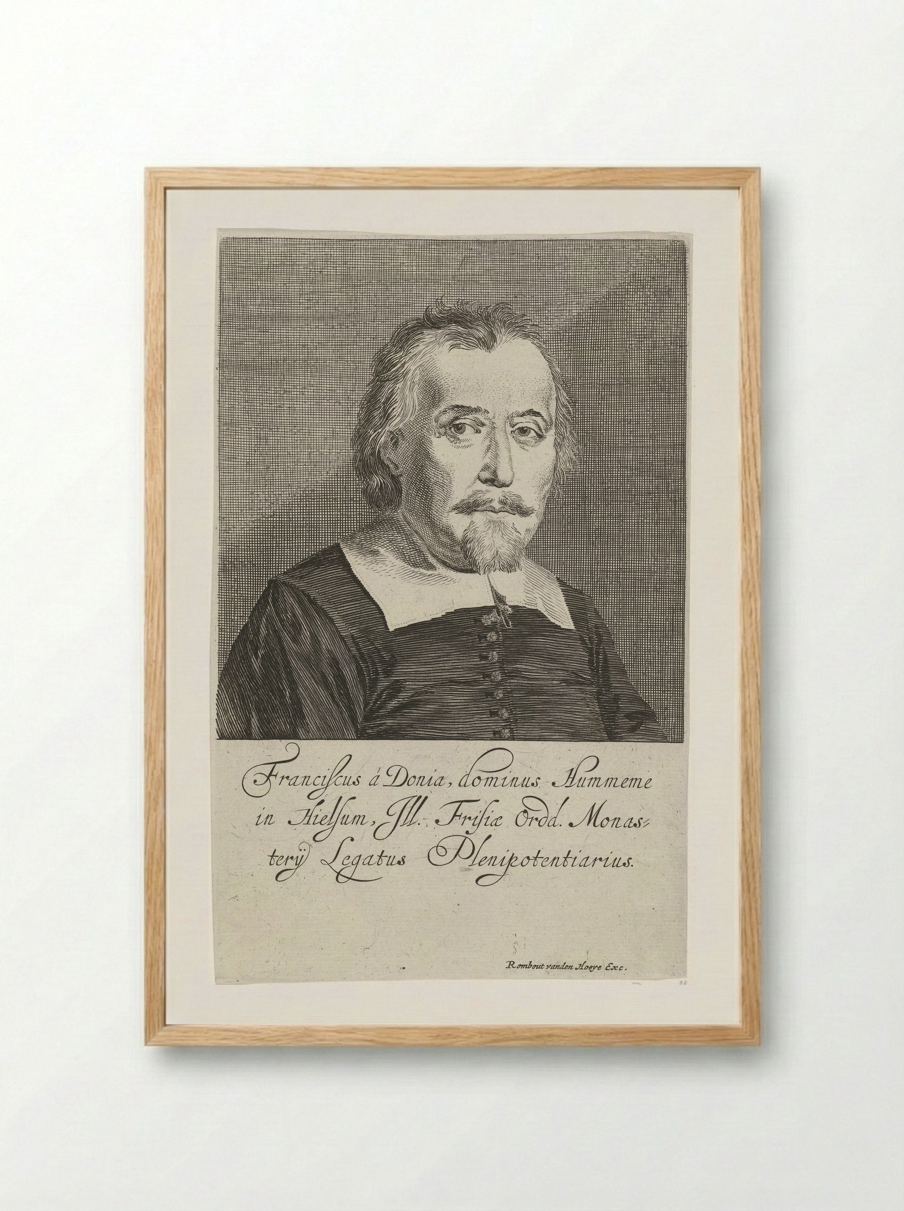 Portret van Frans van Donia - Pieter Nolpe - Framed Print Wood