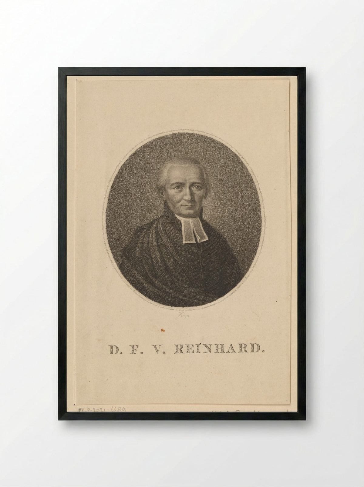 Portret van Franz Volkmar Reinhard - Abraham and Jan Honkoop - Framed Print Black