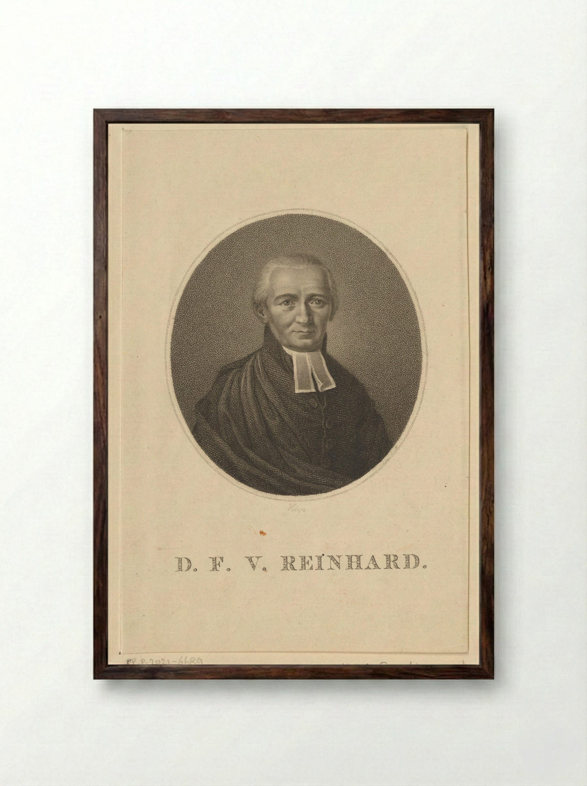 Portret van Franz Volkmar Reinhard - Abraham and Jan Honkoop - Framed Print Dark Wood