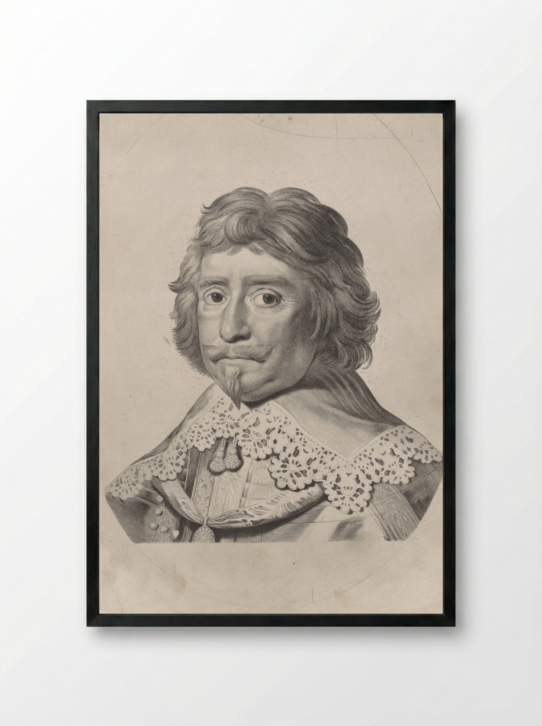 Portret van Frederik Hendrik, prins van Oranje-Nassau - Jonas Suyderhoef - Framed Print Black
